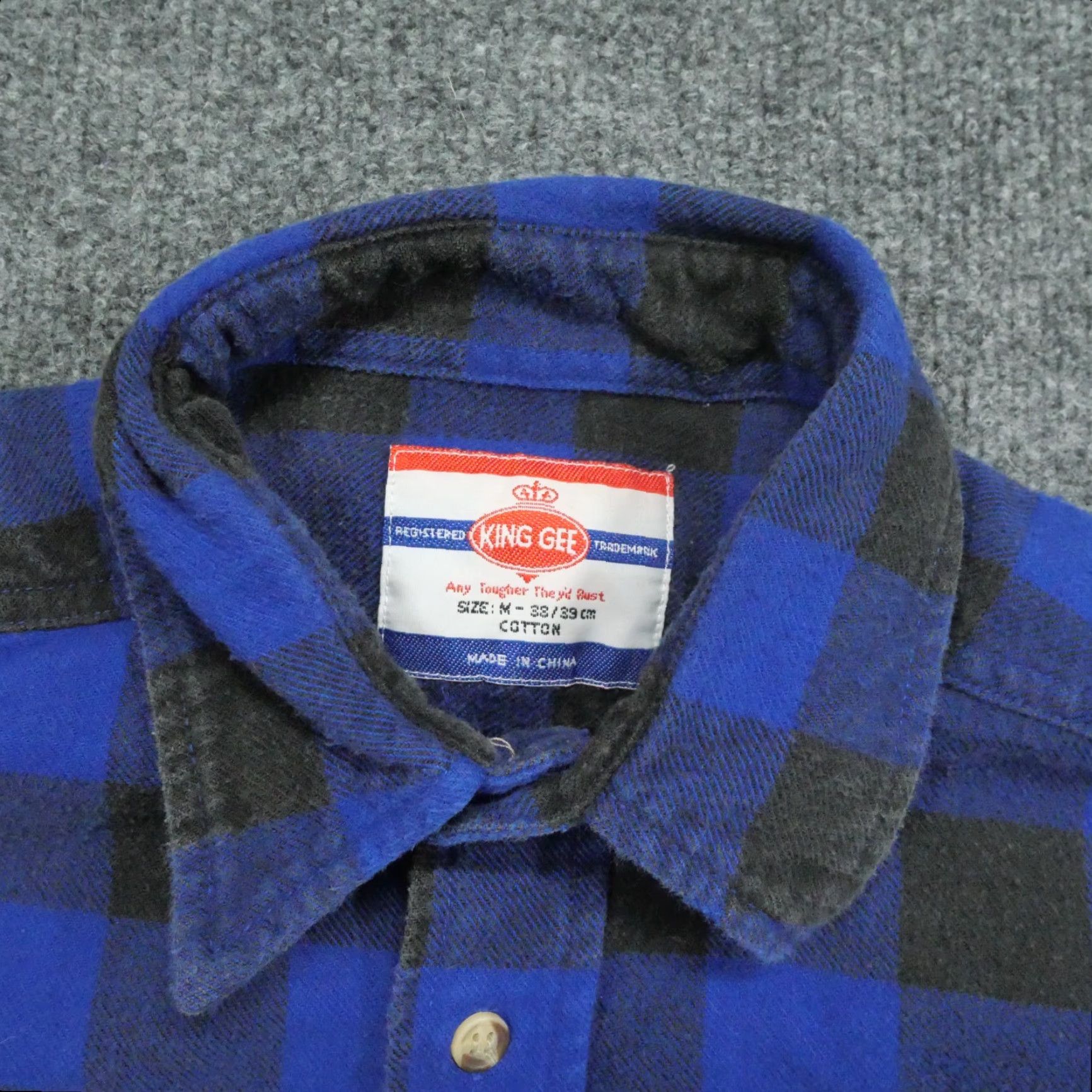 Vintage VINTAGE King Gee Flannel Shirt Mens XL Blue Button-Up Long Sleeve Workwear Y Size US XL / EU 56 / 4 - 5 Thumbnail