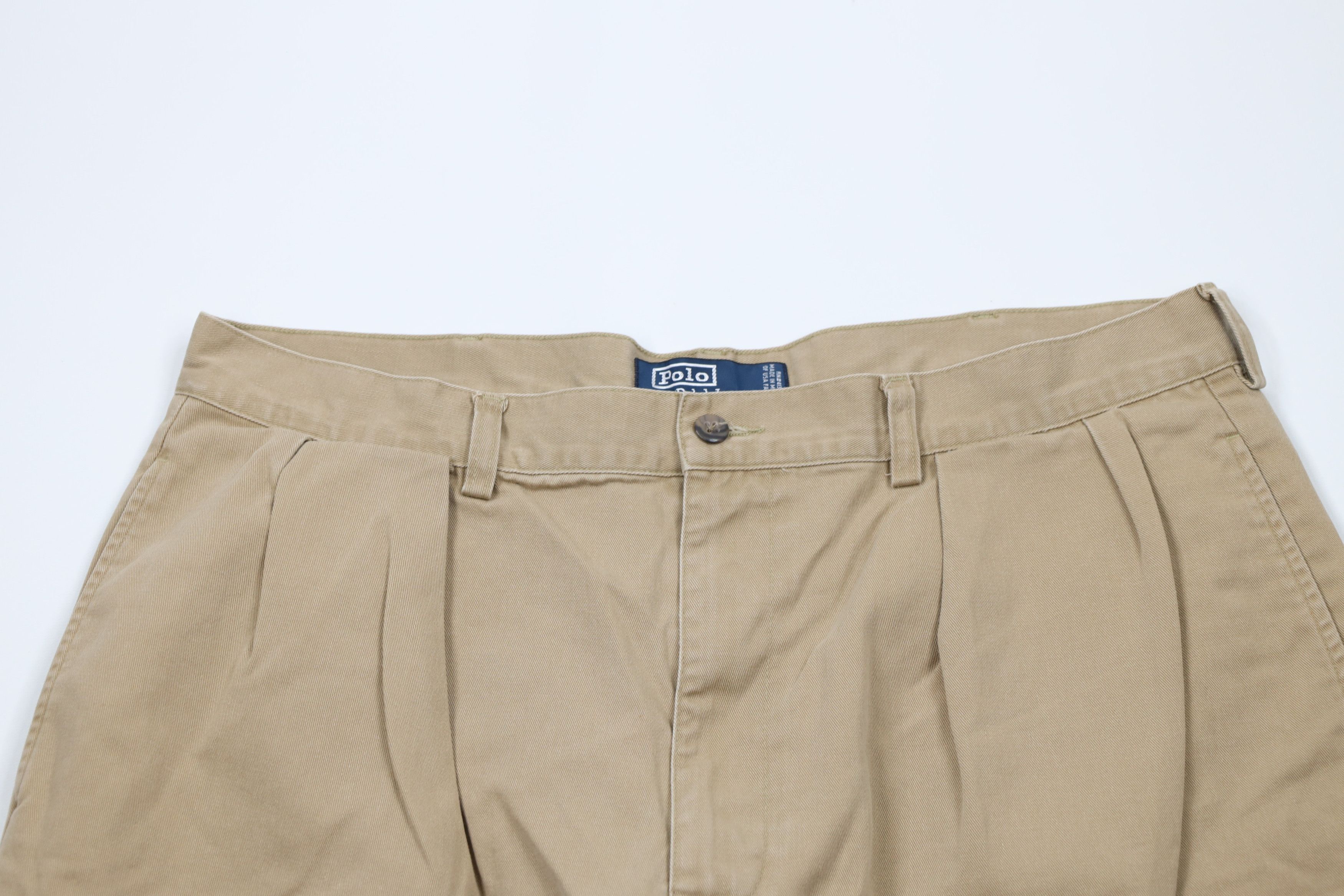 Ralph Lauren × Vintage Vintage 90s Ralph Lauren Knee Chino Shorts Beige Cotton Size US 36 / EU 52 - 2 Thumbnail