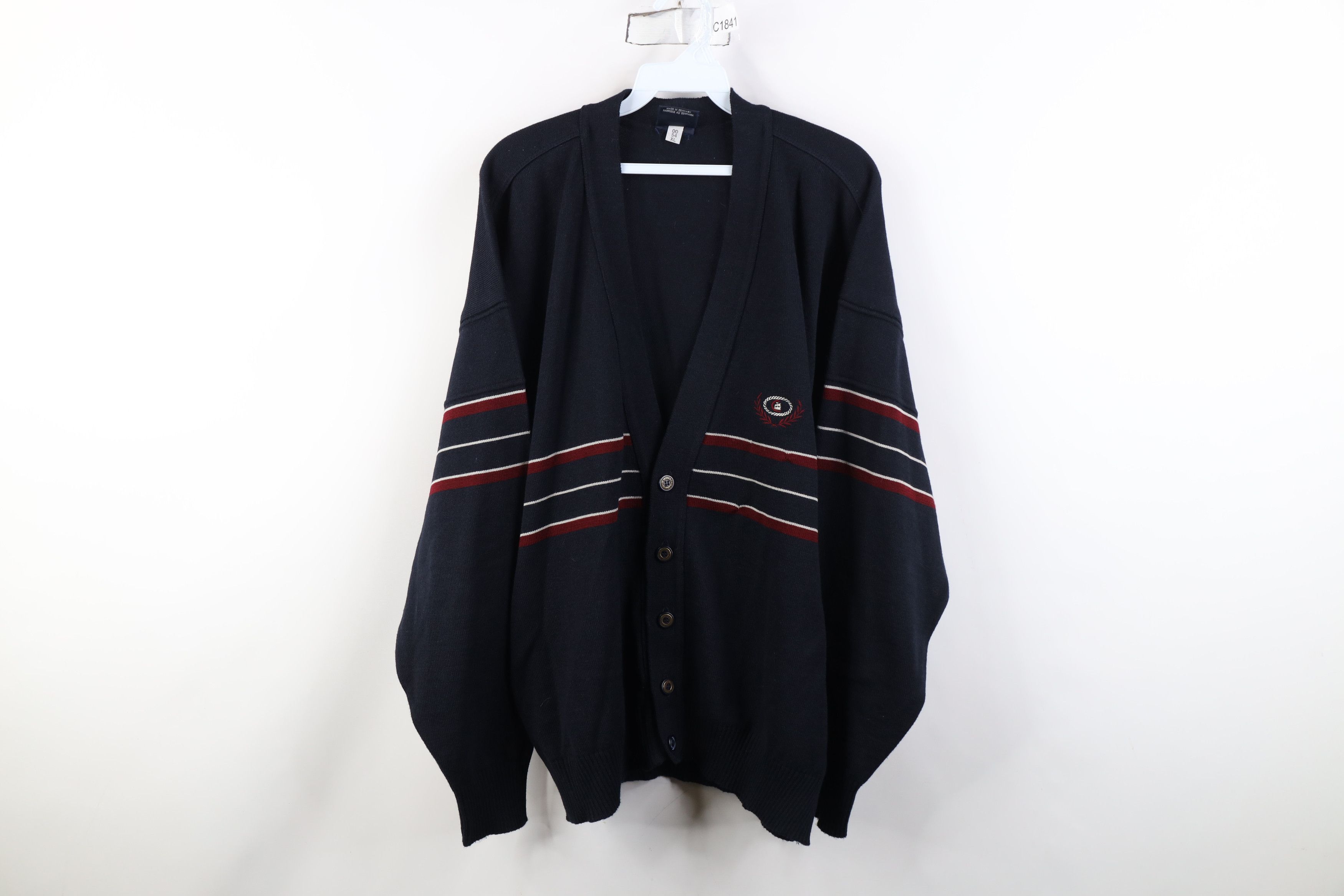 Vintage Vintage 90s Streetwear Knit Striped Cardigan Sweater Blue Size US XL / EU 56 / 4 - 1 Thumbnail