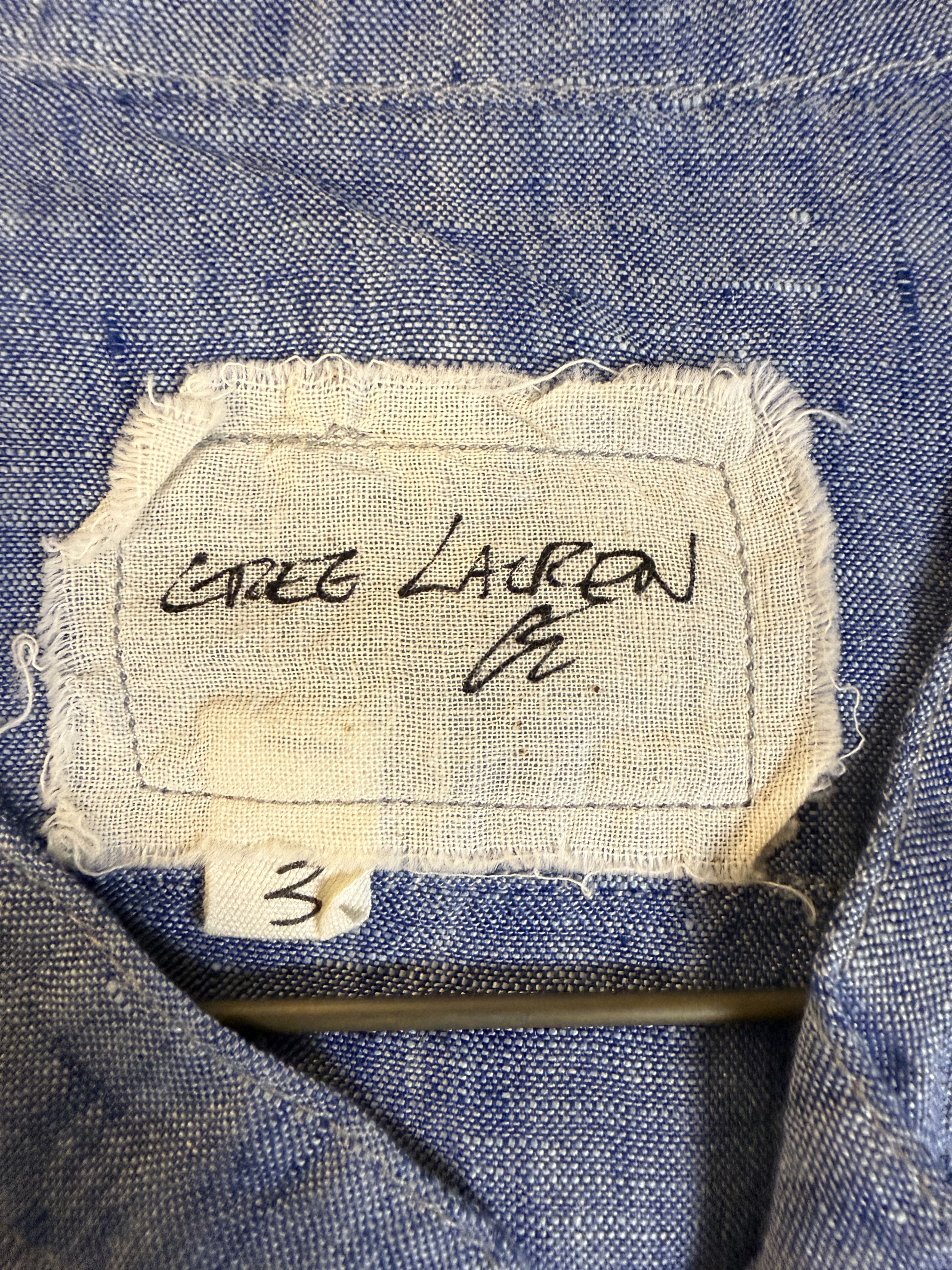 Greg Lauren $950 Greg Lauren Chambray Linen Tux Studio Jacket Size US L / EU 52-54 / 3 - 3 Thumbnail