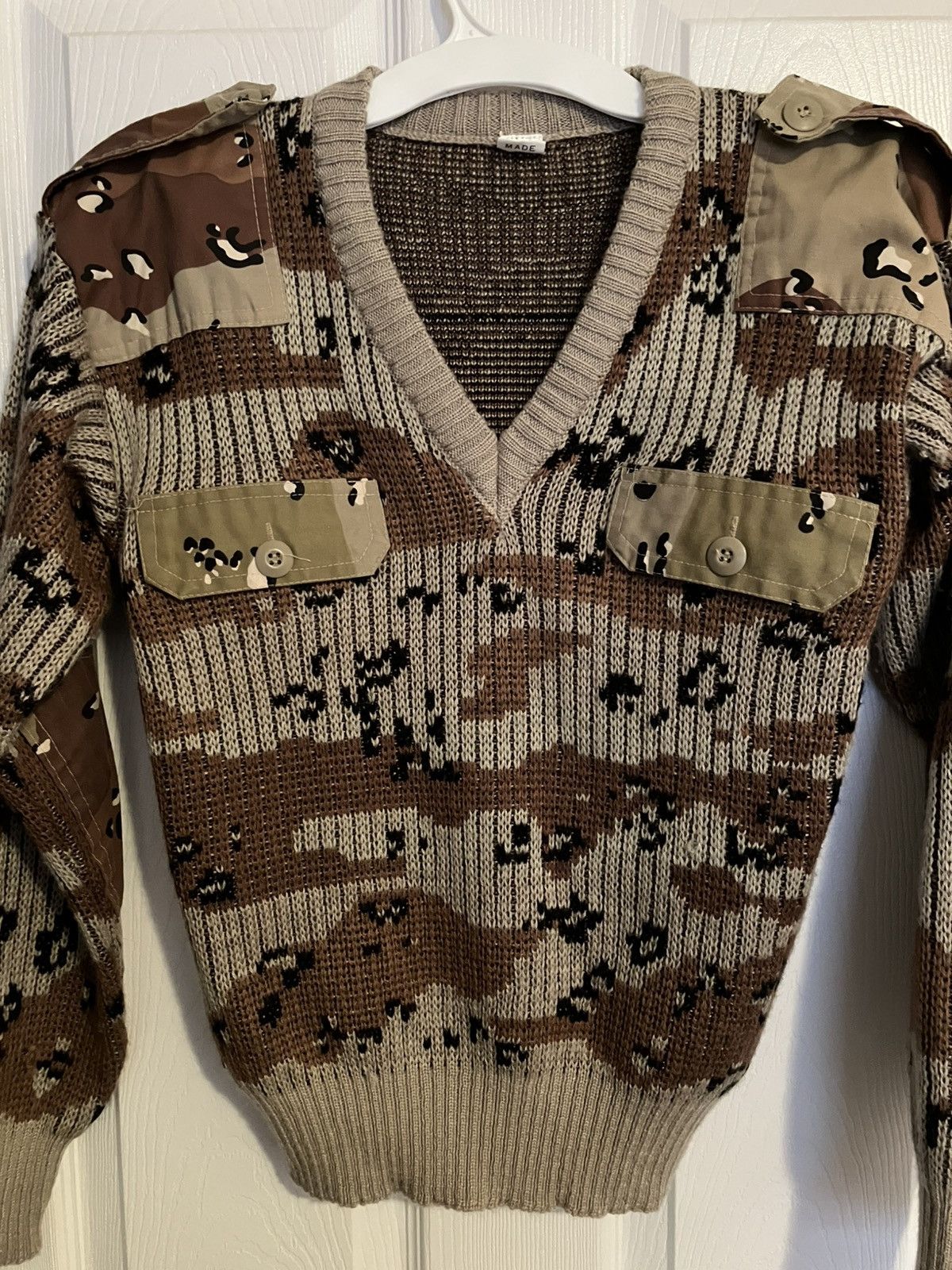 Vintage Vintage Military Camo Sweater Desert Camo Rib Knit Sweater Size US S / EU 44-46 / 1 - 2 Thumbnail