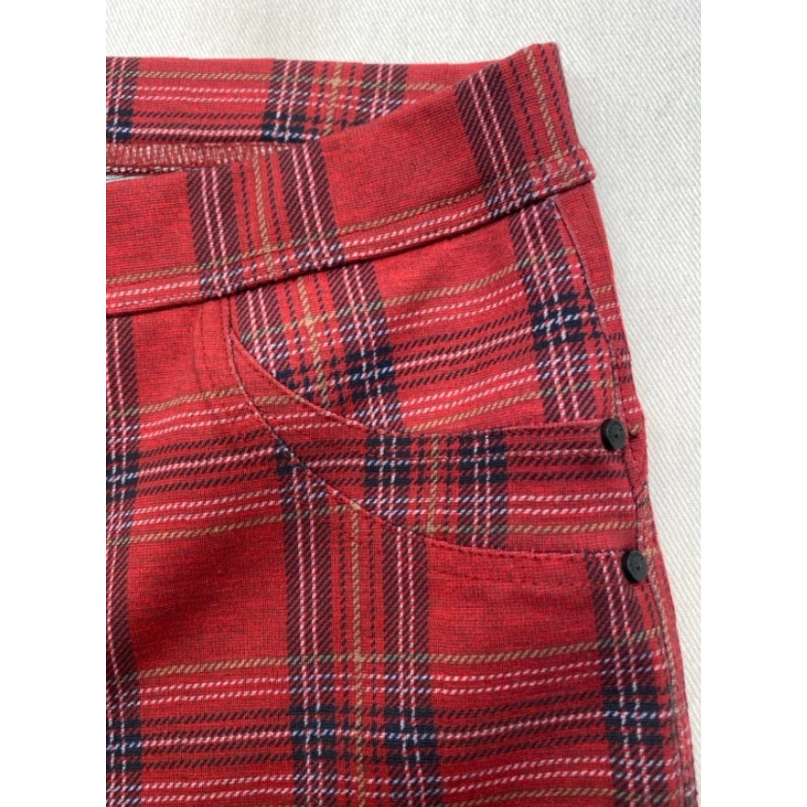 Sanctuary Sanctuary Sanctuary Red Plaid Womens 28 Legging Ankle Made in USA 3407 Size 28" / US 6 / IT 42 - 5 Thumbnail