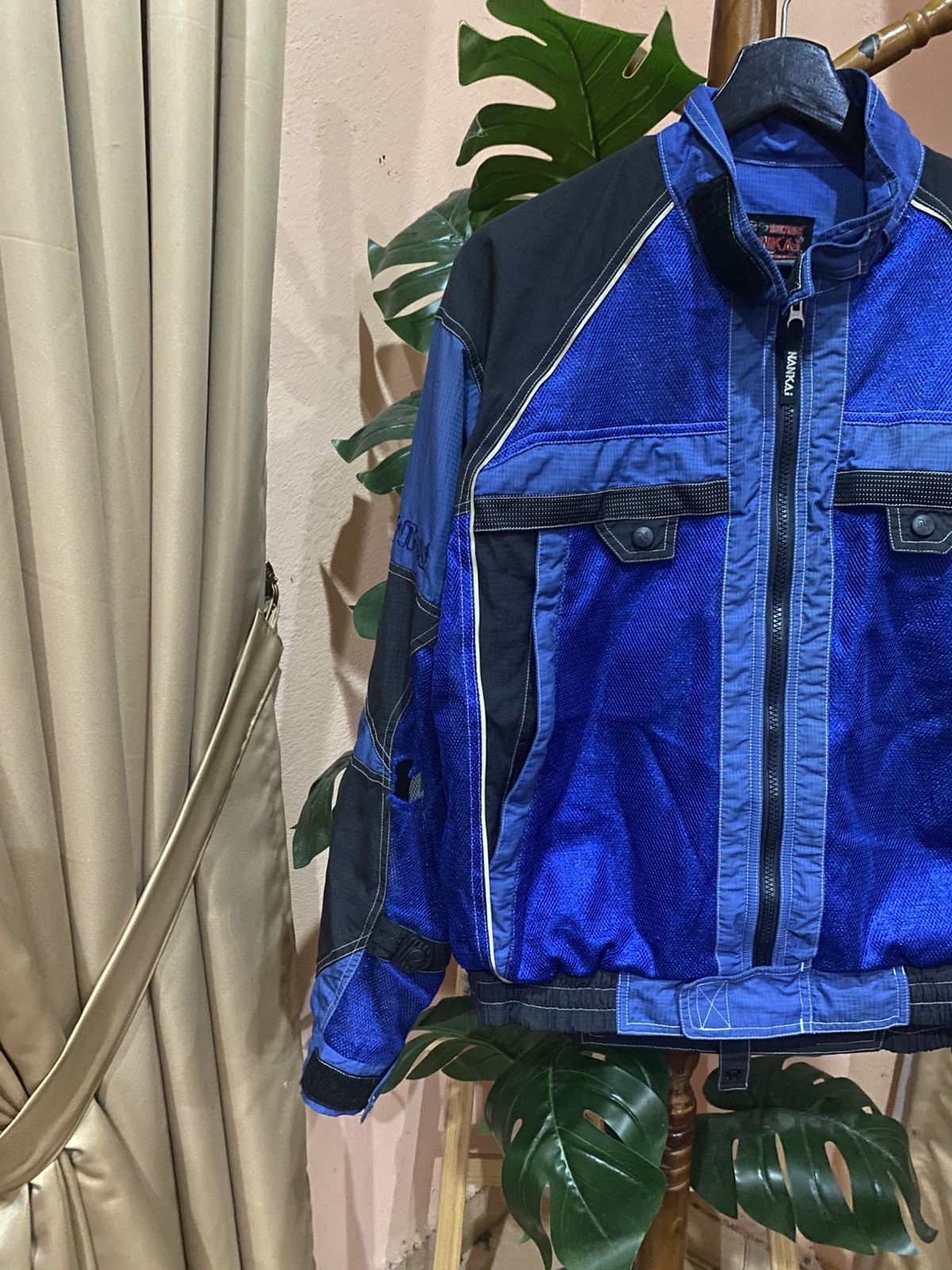 Japanese Brand Nankai Vintage Mesh Motorcycle Jacket - Blue & Black Size US L / EU 52-54 / 3 - 5 Thumbnail
