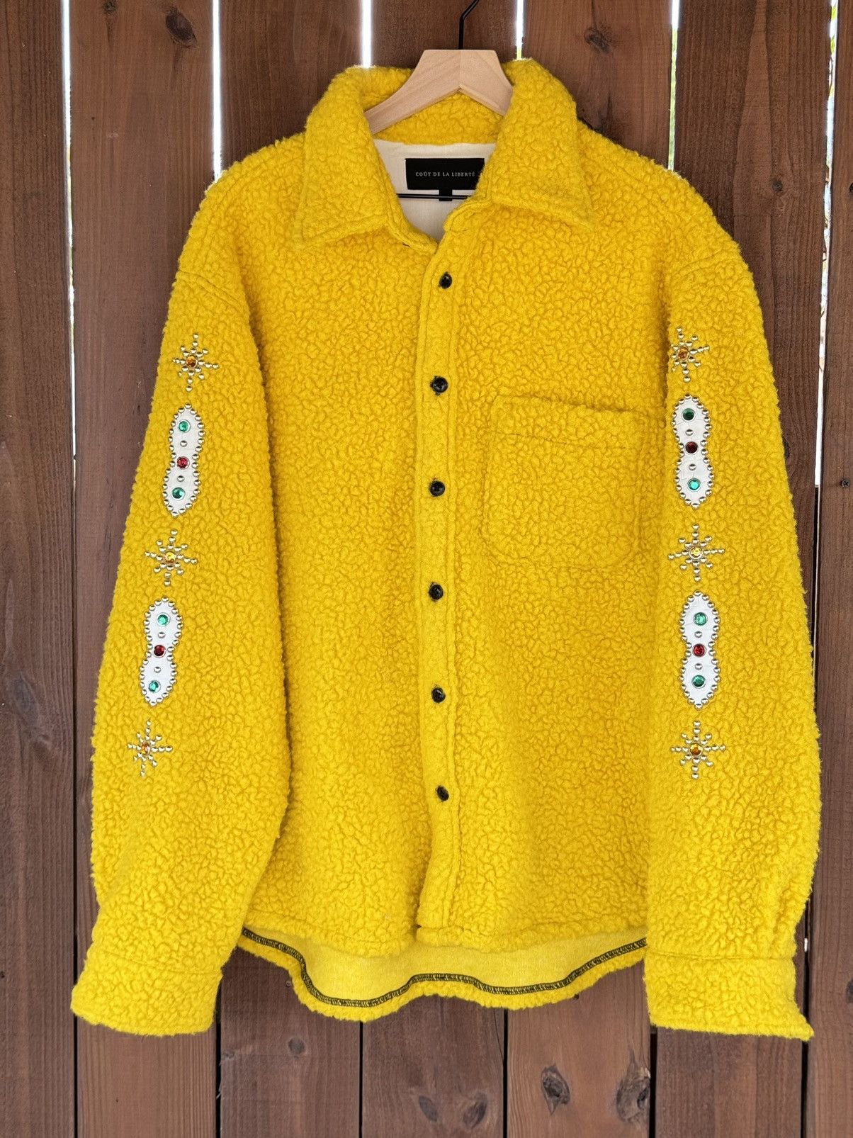 Cout de la Liberte Cout de la liberté Tommy-Embellished Wool Oversize Shirt Size US S / EU 44-46 / 1 - 1 Thumbnail