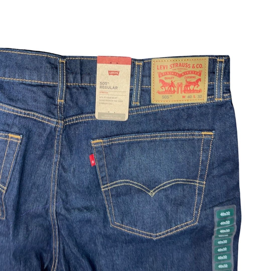 Levi's 505 Regular Fit Straight Leg Jeans 40x32 Casual Streetwear Size US 42 / EU 58 - 4 Thumbnail