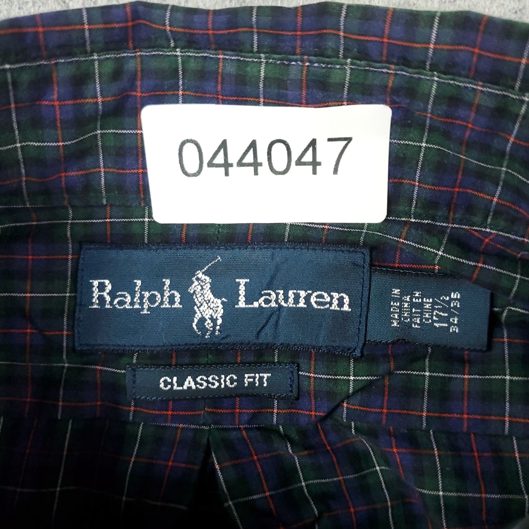 Ralph Lauren Ralph Lauren Shirt Mens Dress Shirt Button-Down 17.5 Blue Green Plaid Pony Long Sleeve Button Up Casual Business Workwear Size 46R - 7 Thumbnail