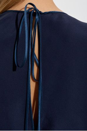 Gucci o1loc1c0226 814061 Silk Dress in Navy Blue Size L / US 10 / IT 46 - 5 Thumbnail
