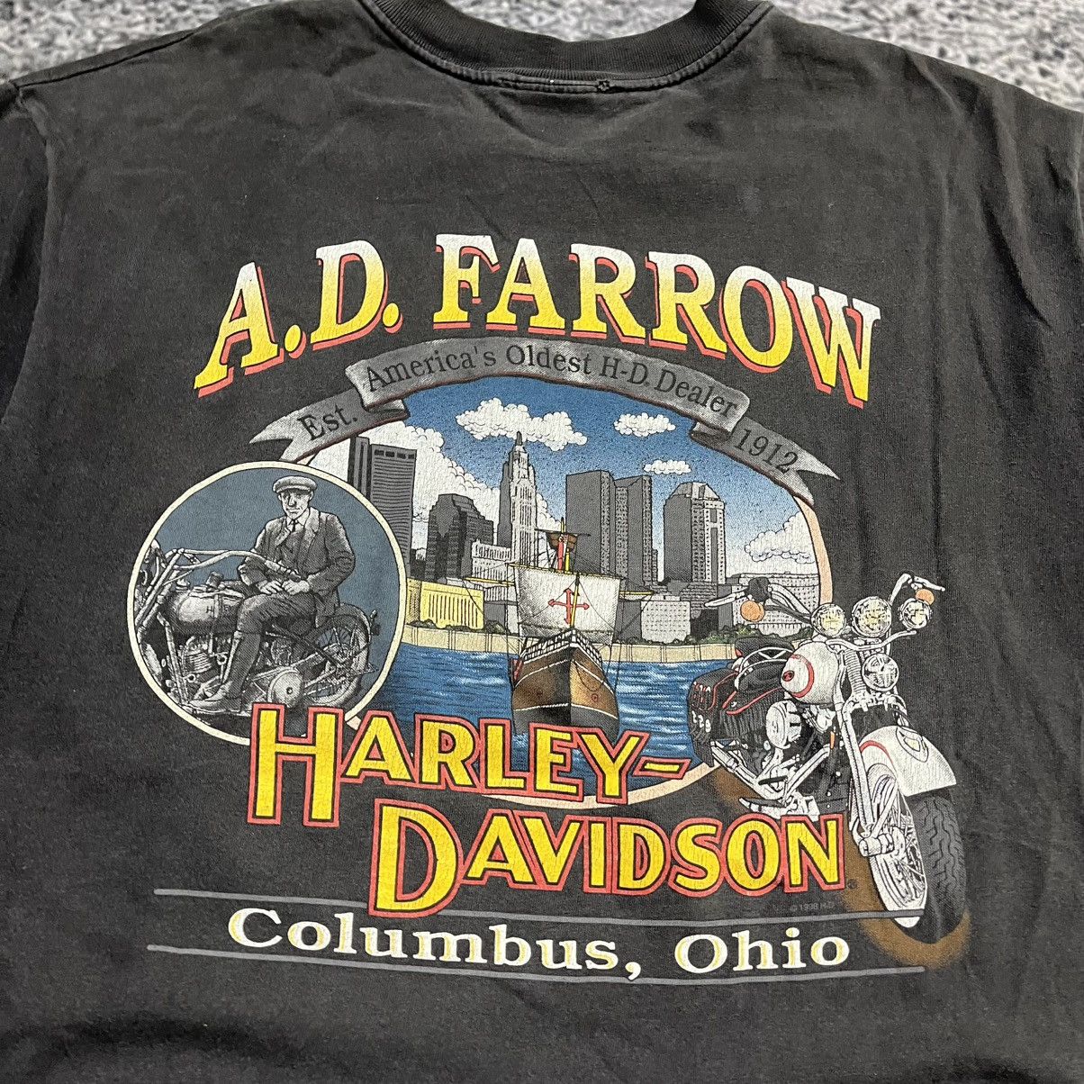 Harley Davidson Vintage 90s Harley Davidson T Shirt Grunge Skater Biker Size US L / EU 52-54 / 3 - 8 Thumbnail