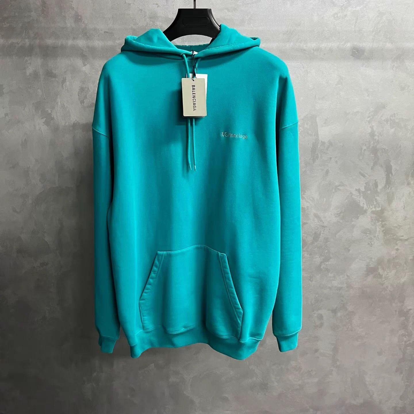 Balenciaga Balenciaga Peacock Blue Logo Embroidered Hoodie XS Size US XS / EU 42 / 0 - 1 Thumbnail