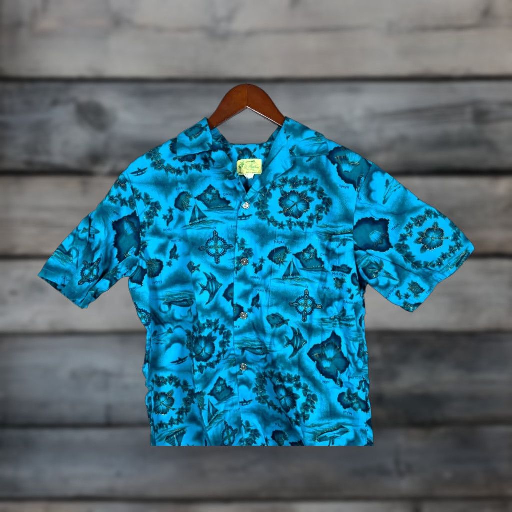 Vintage VINTAGE 60s Ui-Maikai Hawaiian Camp Shirt Men Medium Aloha Map Floral Cotton Spring Summer Size US M / EU 48-50 / 2 - 1 Thumbnail