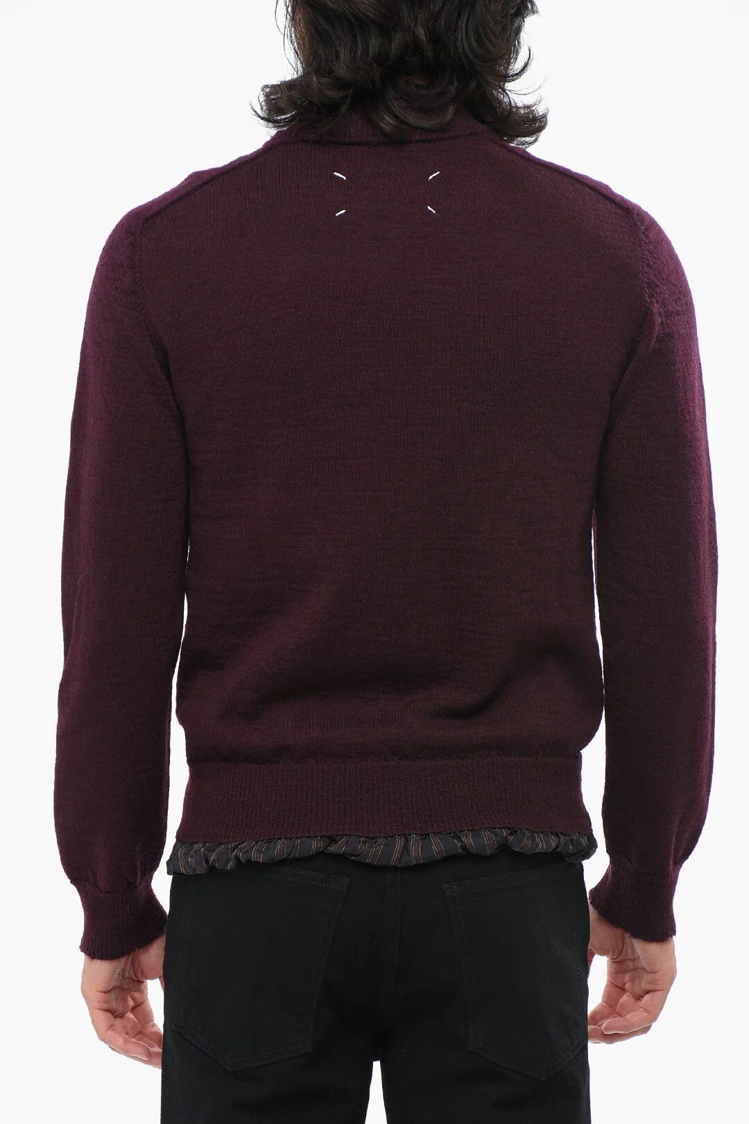 Maison Margiela og1mm0326 Wool Crewneck Sweater in Burgundy Size US M / EU 48-50 / 2 - 2 Thumbnail