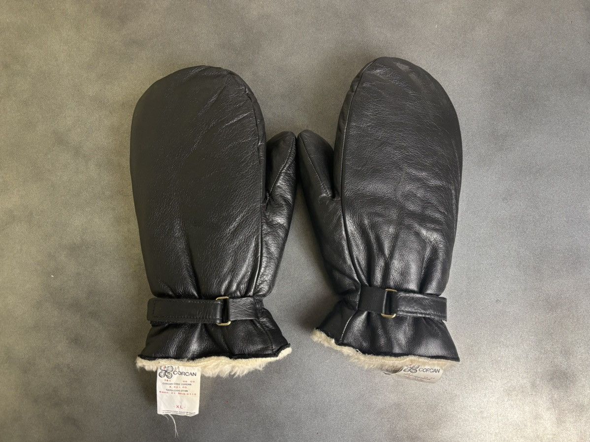 Vintage 1980s Prison Guard Mittens Vintage Shearling Mitts Leather Size ONE SIZE - 17 Thumbnail