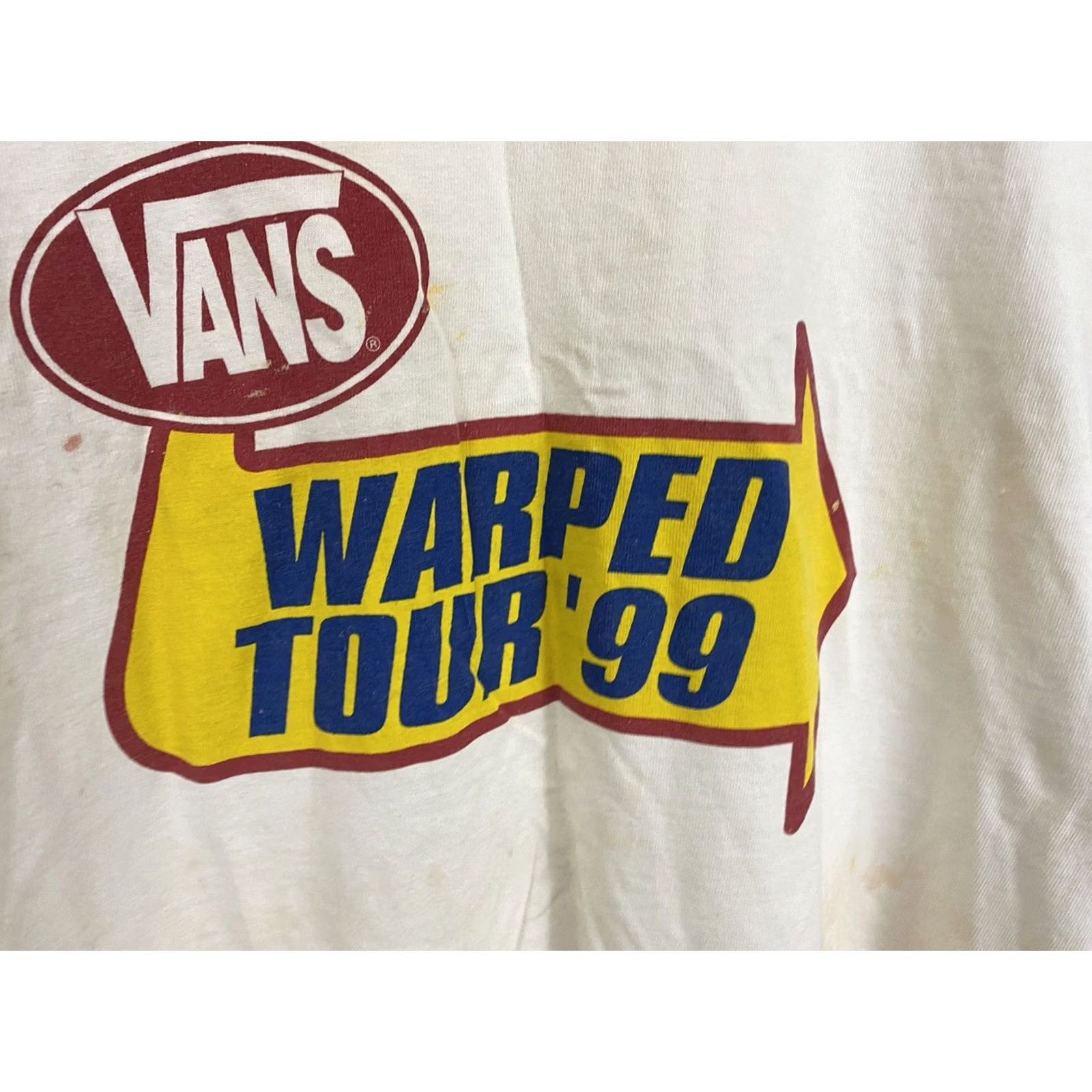 Vans VINTAGE Vans Warped Tour 1999 Festival Promo Short Sleeve T-Shirt L USA Shirt Mens Cream Size US L / EU 52-54 / 3 - 2 Thumbnail