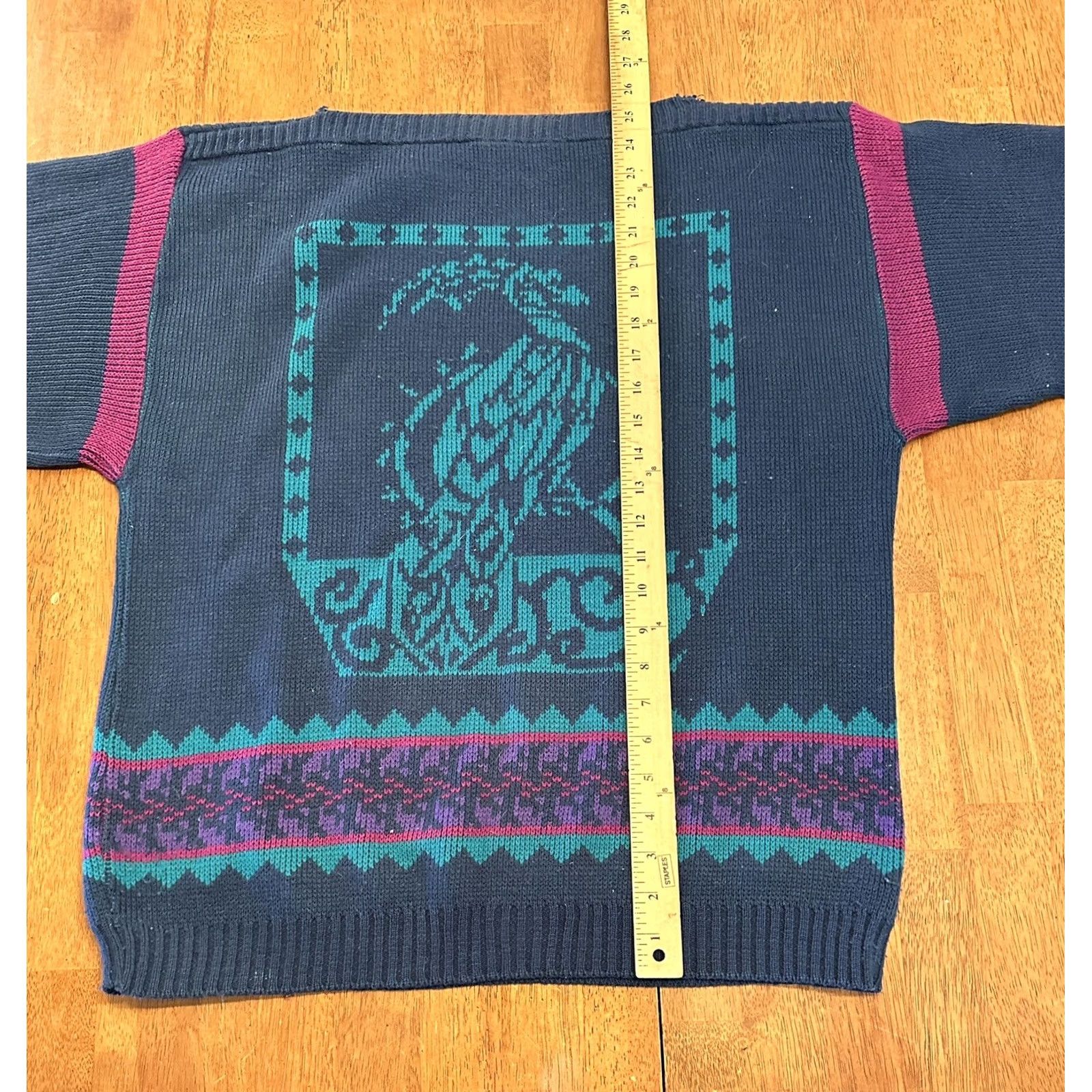 Vintage VINTAGE 90s Golfer Knit Sweater XL Blue Wool Graphic Crew Neck Casual Mens Size US XL / EU 56 / 4 - 6 Thumbnail