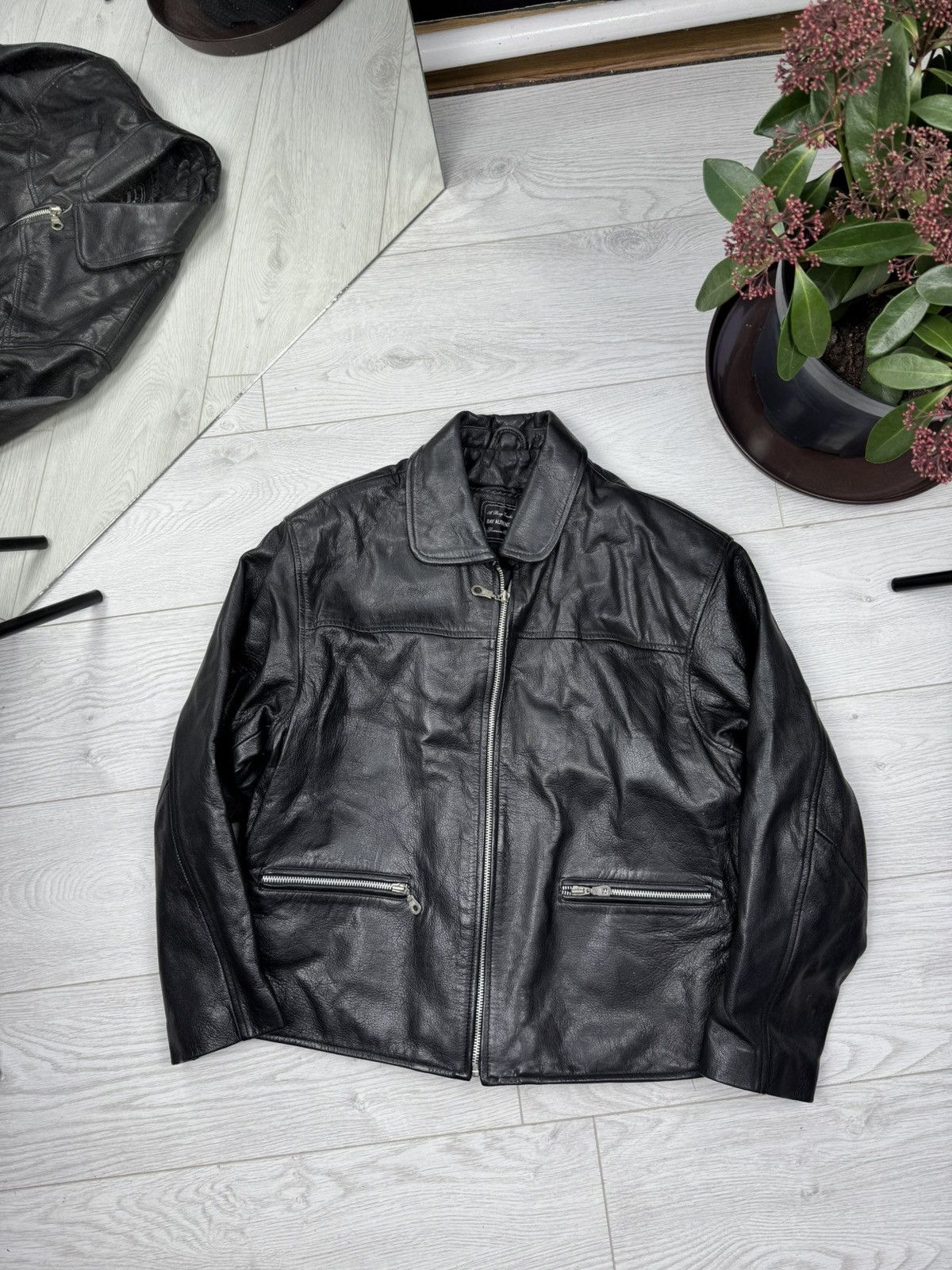 Leather Vintage Avantgarde Biker Cropped Leather Jacket Size US S / EU 44-46 / 1 - 1 Thumbnail