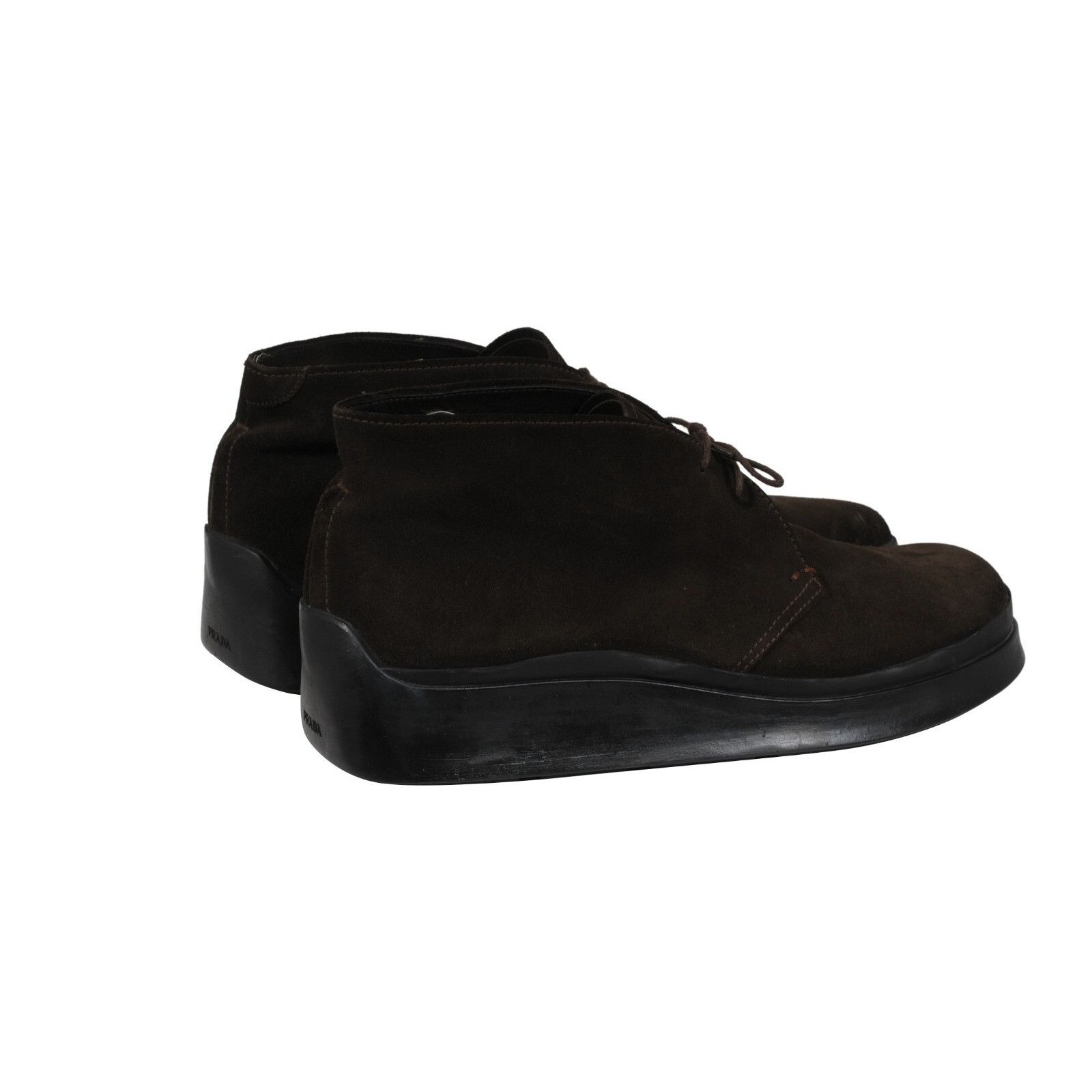 Prada Vintage 2000s Chukka Boots Brown Suede - 02473 Size US 13 / EU 46 - 3 Thumbnail