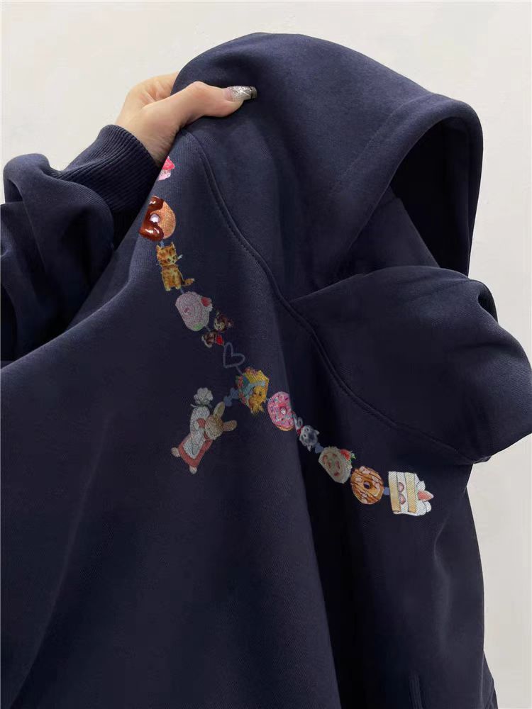 Designer × Japanese Brand Vintage Niche Design Thickened Loose Hooded Sweatshirt Size US L / EU 52-54 / 3 - 2 Thumbnail