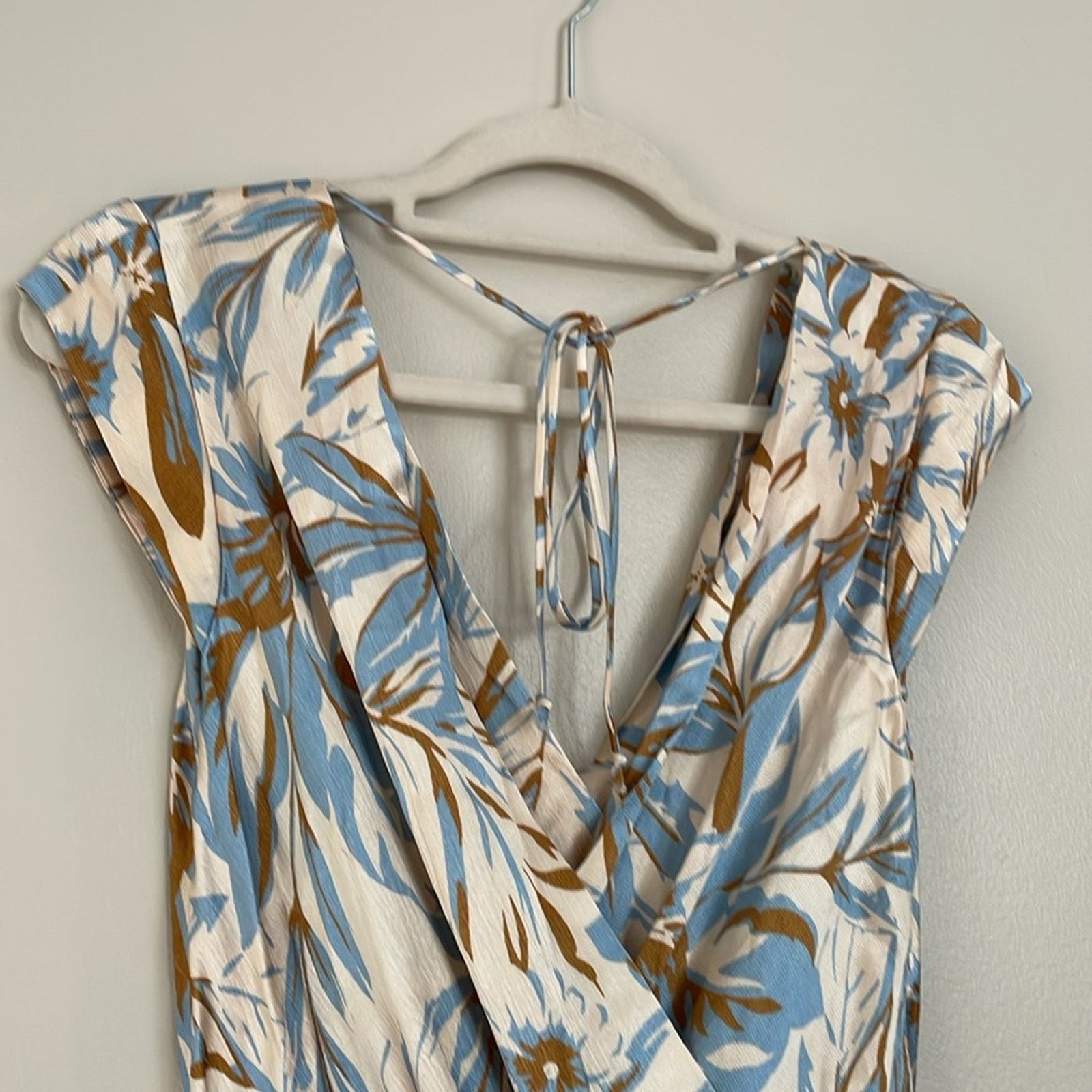 BEC + BRIDGE Bec & Bridge Stella Maxi Dress Blue Beige Tropical Floral 6 Size M / US 6-8 / IT 42-44 - 6 Thumbnail
