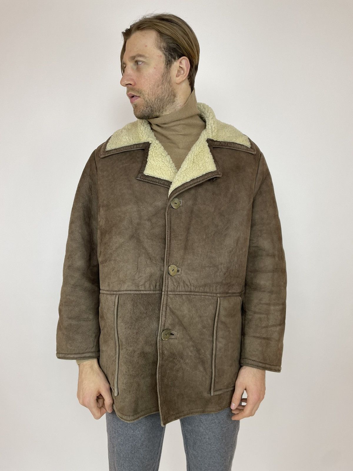 Other antartex Vintage SHEEPSKIN Coat made In Scotland size M-L Size US L / EU 52-54 / 3 - 4 Thumbnail