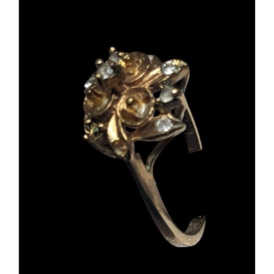 Other Vintage Elegant DAC Signed Fold Tone Floral Ring Size 8 Size ONE SIZE - 12 Thumbnail