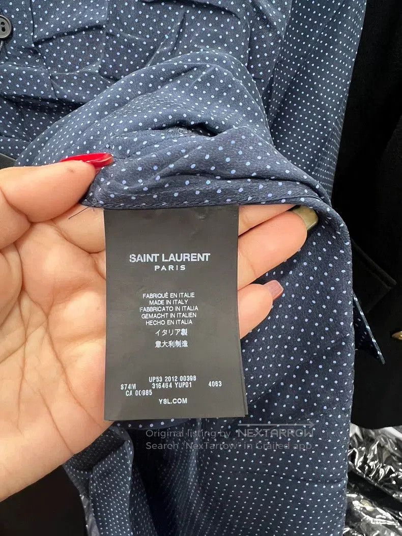 Yves Saint Laurent SAINT LAURENT Polka Dot Silk Shirt. Size US M / EU 48-50 / 2 - 6 Thumbnail