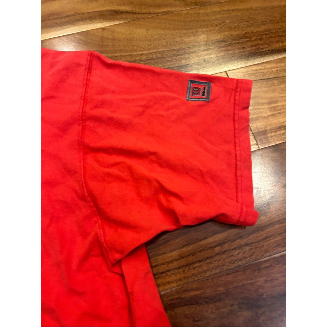 Vintage Vintage 1990s Wilson Athletics Red Tshirt NFL Size US L / EU 52-54 / 3 - 4 Thumbnail