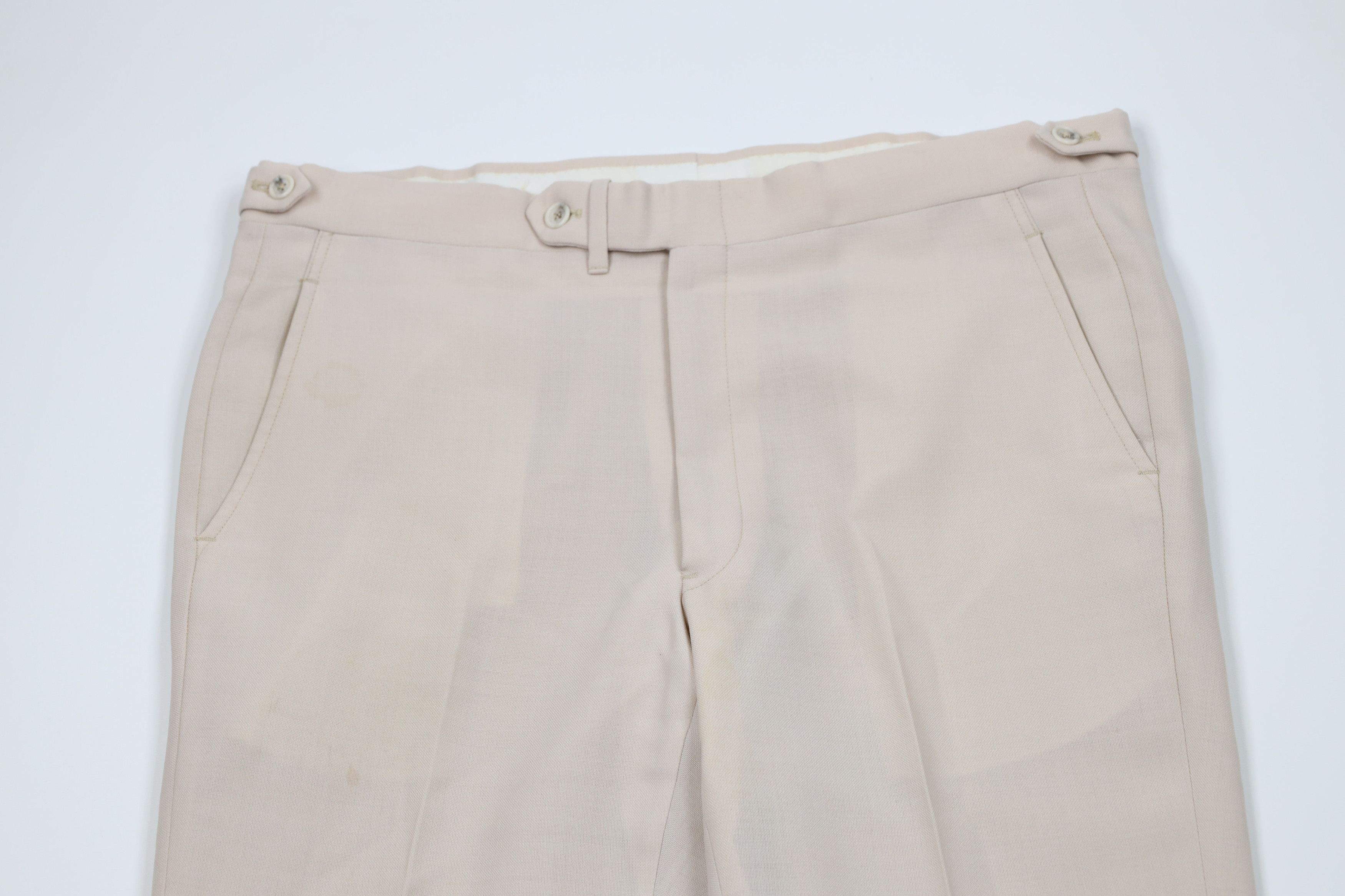 Vintage Vintage 70s Streetwear Knit Wide Leg Chino Pants Beige USA Size US 38 / EU 54 - 2 Thumbnail