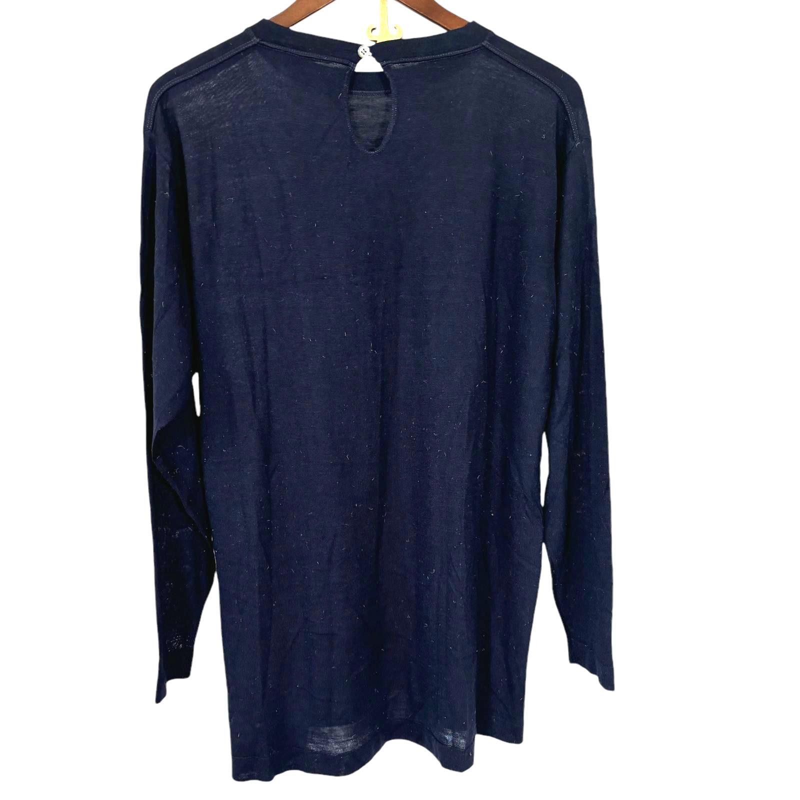 Malo Malo Cashmere / Silk Crew Neck Navy Sweater 29" Size L / US 10 / IT 46 - 2 Thumbnail