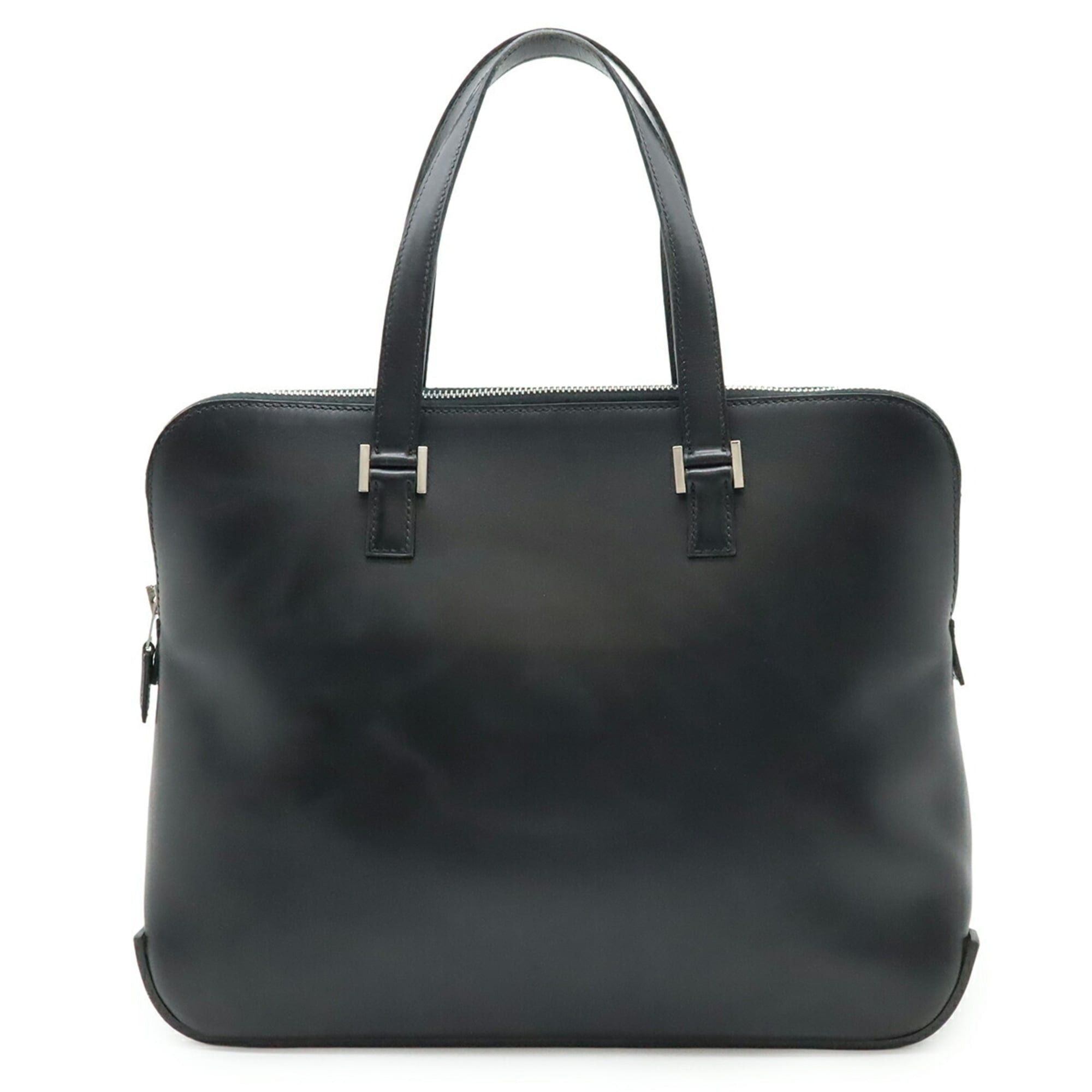 HERMES Escapeada handbag tote bag in black box calf leather with an E stamp.
