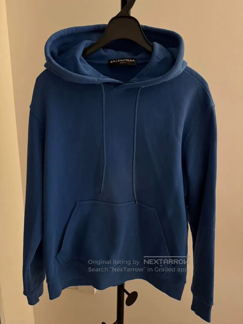 Balenciaga Balenciaga Blue Pure Version Hooded Sweatshirt Size US S / EU 44-46 / 1 - 1 Thumbnail