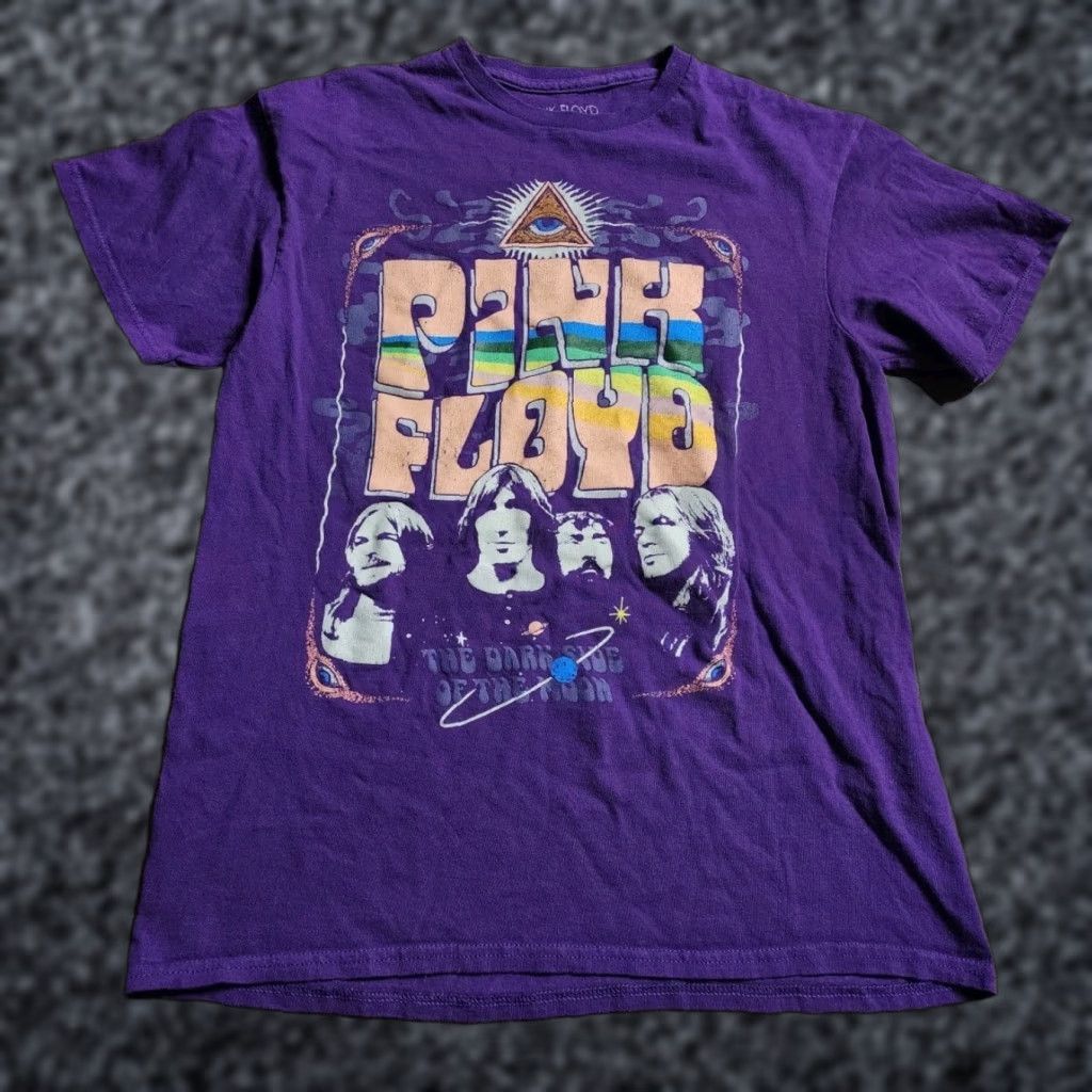 Vintage Pink Floyd Dark Side Of The Moon Graphic T-Shirt Adult M Purple USA Unisex Size US M / EU 48-50 / 2 - 1 Thumbnail