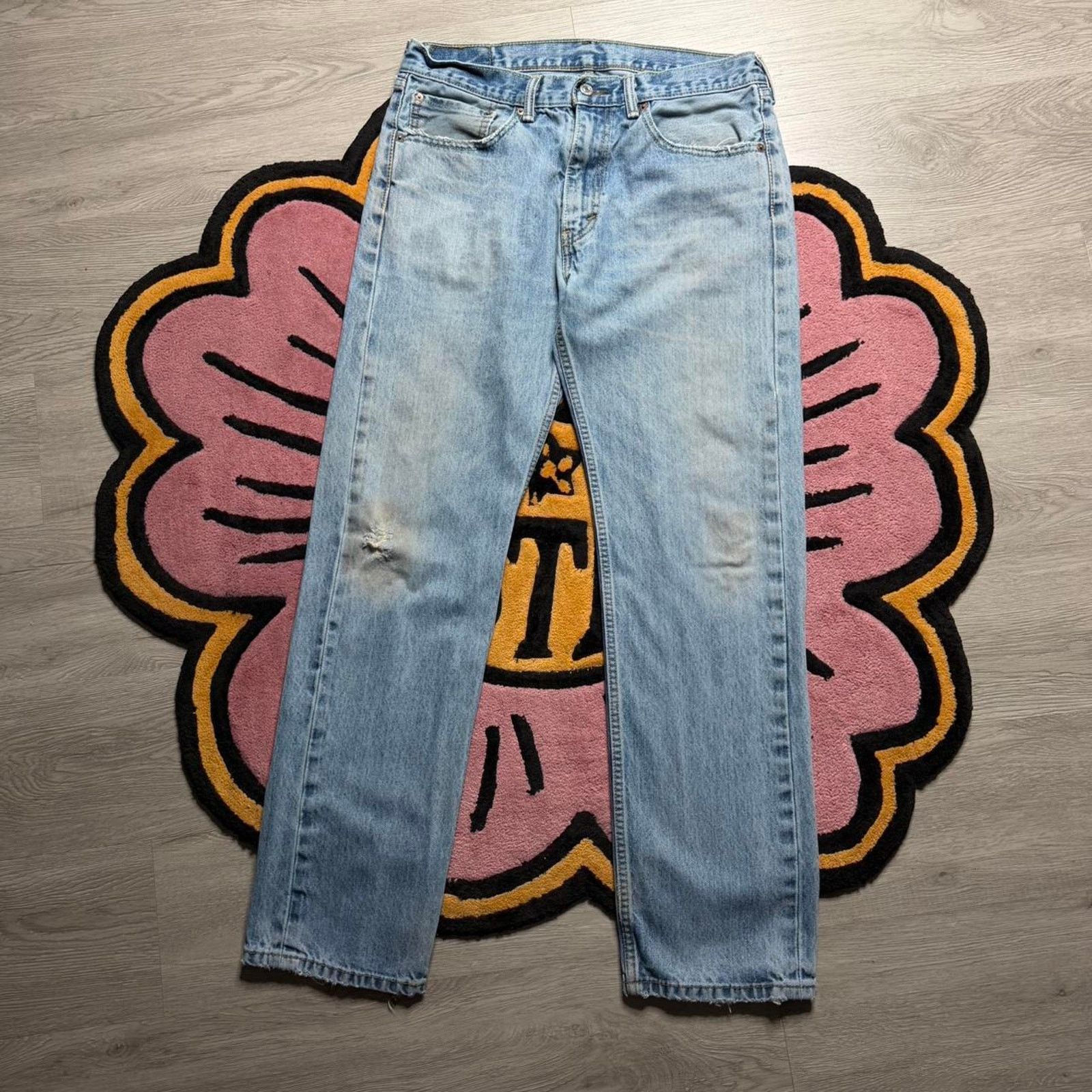 Levi’s Strauss 505 Regular Straight Distressed Denim Jeans