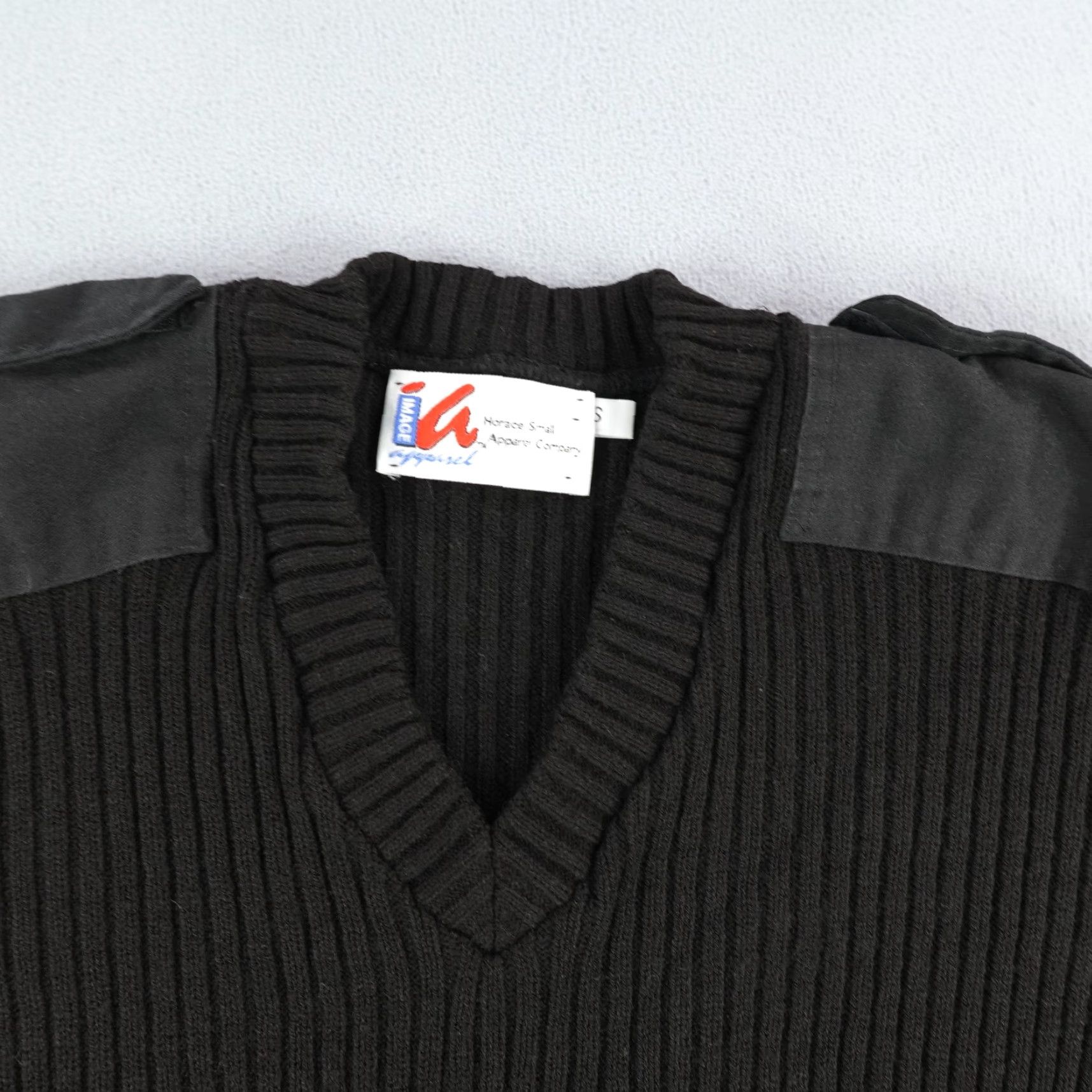 Vintage VINTAGE Horace Small Sweater Mens Small Black Commando Ribbed Pullover V-Neck Army Outdoor Knit Pullover Mens Small Black 90s Size US S / EU 44-46 / 1 - 2 Thumbnail