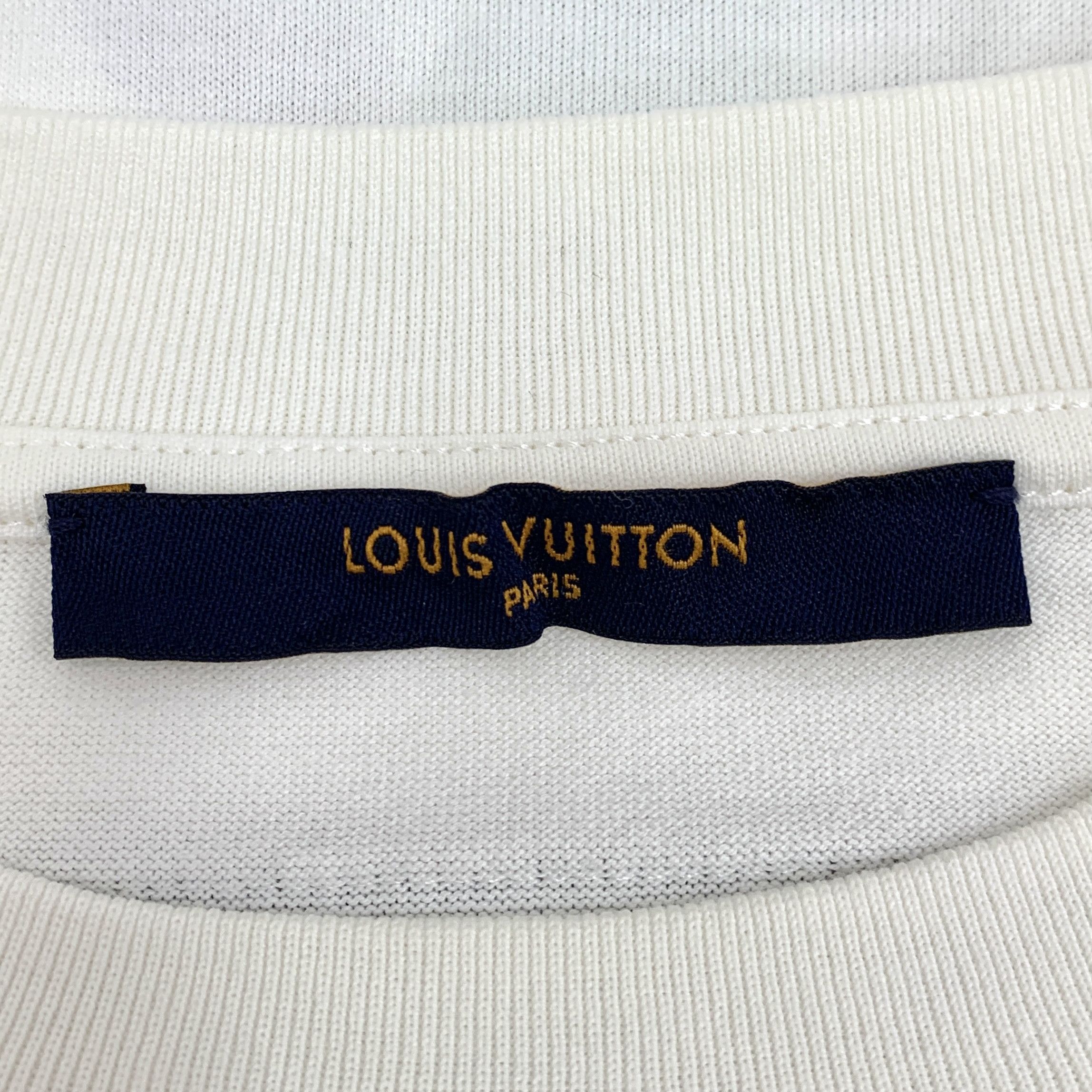 Louis Vuitton Louis Vuitton White Print Cotton Crewneck T-Shirt (Size M) Size US M / EU 48-50 / 2 - 2 Thumbnail