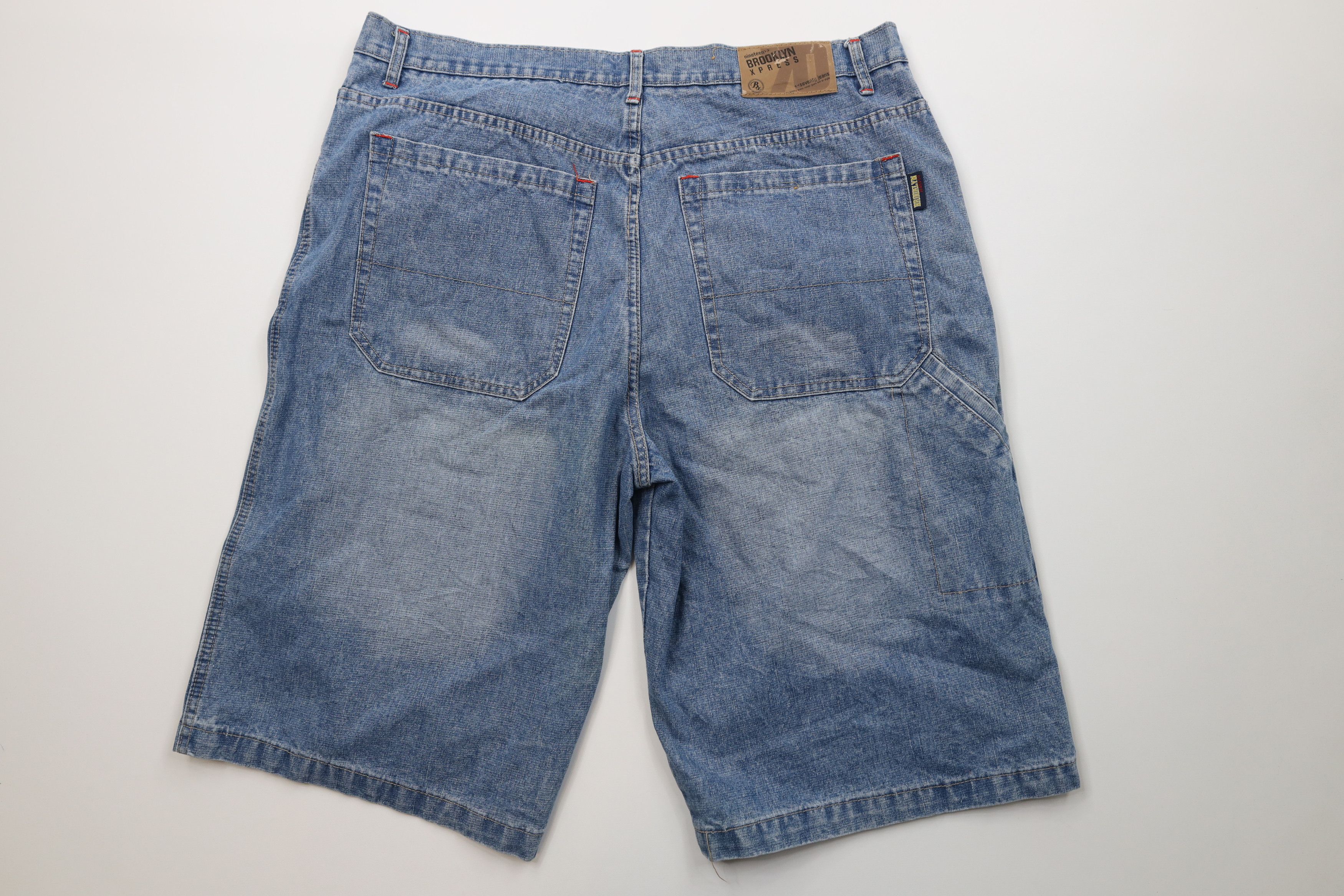 Vintage 90s Y2K Streetwear Fit Denim Jean Shorts Blue Cotton