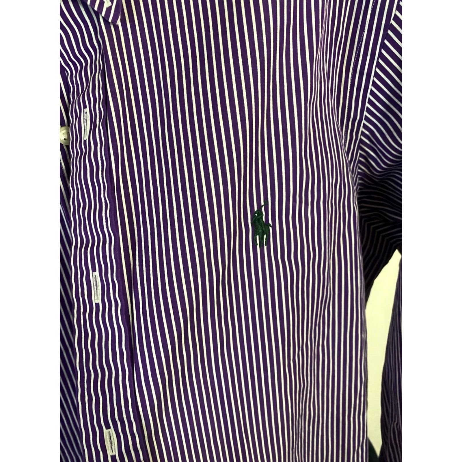 Ralph Lauren Ralph Lauren Purple Stripe Shirt Medium M Men Button-Up Long Sleeve Short Sleeve? Size US M / EU 48-50 / 2 - 6 Thumbnail