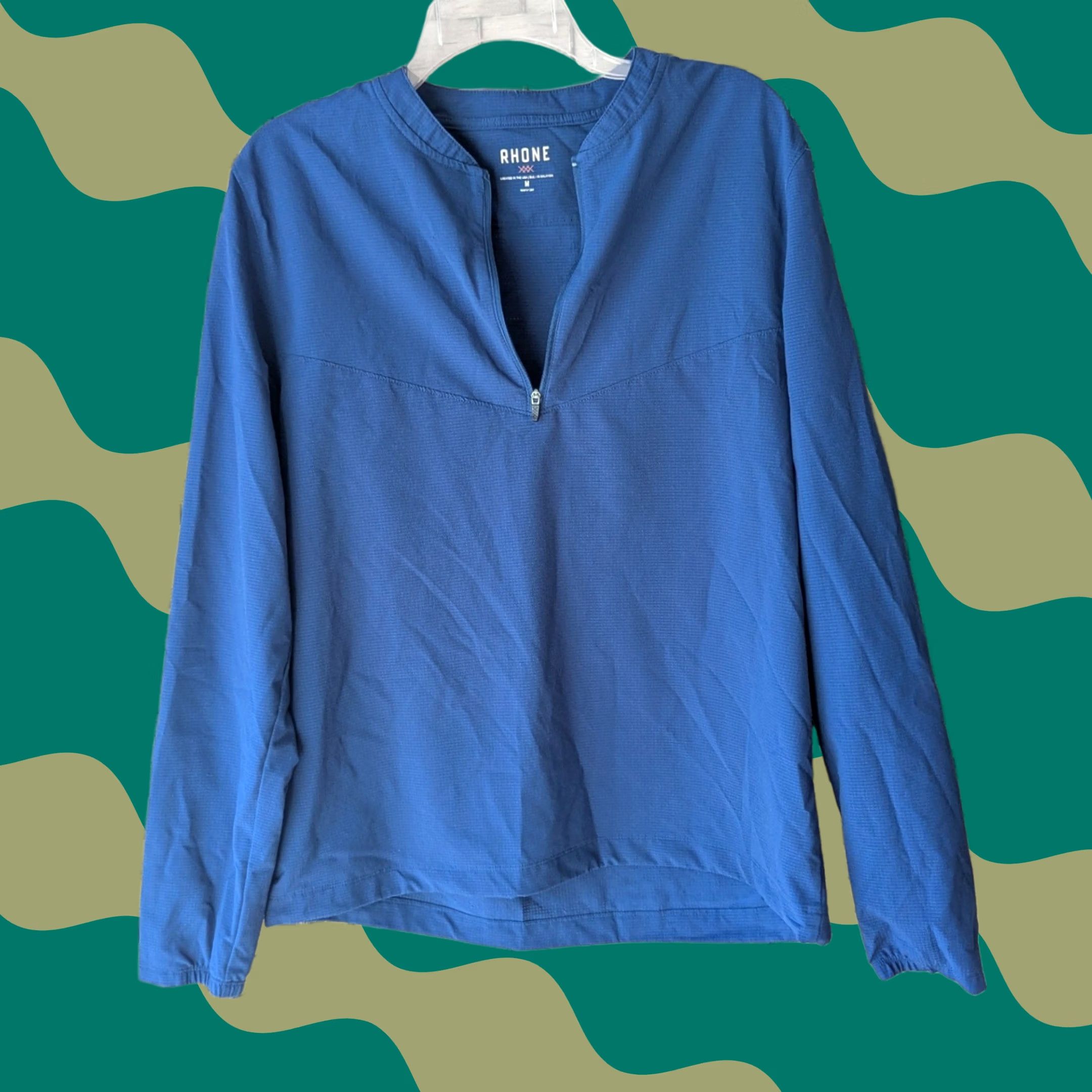 Rhone Rhone Mens Blue Quarter Zip Pullover Performance Activewear M Size US M / EU 48-50 / 2 - 1 Thumbnail