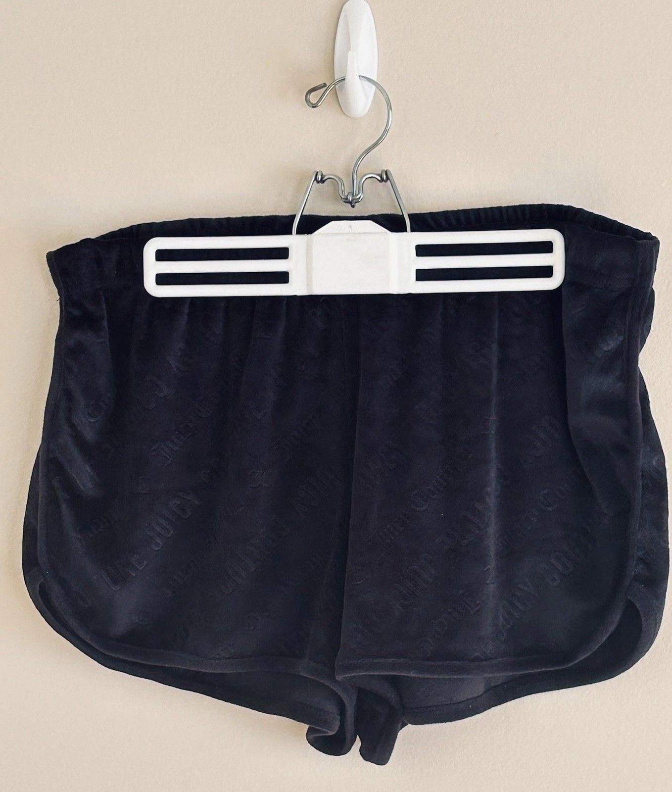Juicy Couture Jeans Juicy Couture Sz XL Velour Velvet Sleepwear Shorts Black Y2K Size ONE SIZE - 1 Thumbnail