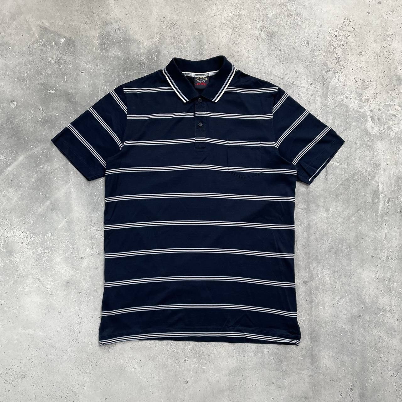 Paul & Shark Paul & Shark Striped Pocket Polo Shirt Blue/ White Size M Size US M / EU 48-50 / 2 - 1 Thumbnail