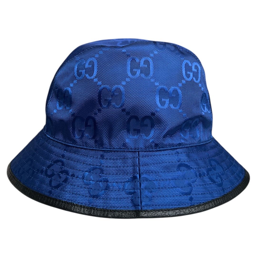 Gucci Gucci Econyl Blue Black Nylon Monogram Bucket Hat, S57cm Size ONE SIZE - 2 Thumbnail