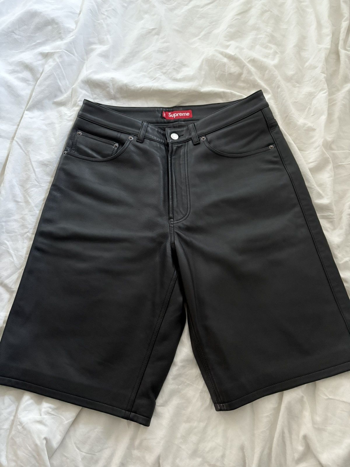 Supreme Baggy Leather Short Black Supreme Baggy Leather Short