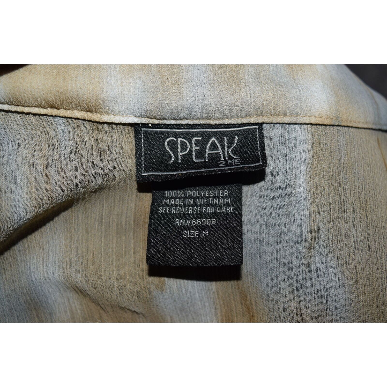 Vintage Speak 2 Me Black & Tan Ruffle Flutter Cap Sleeve Blouse SZ M Size M / US 6-8 / IT 42-44 - 5 Thumbnail