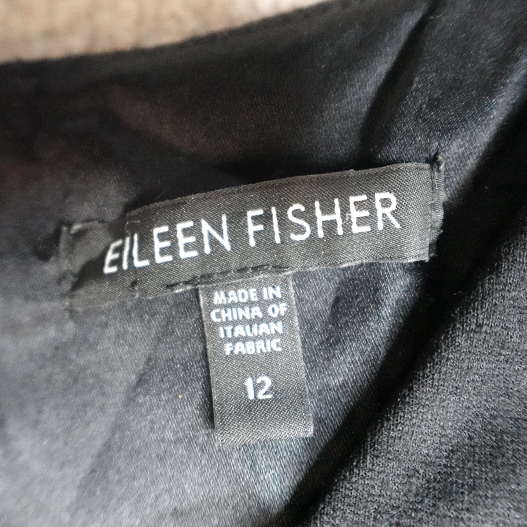 Eileen Fisher Eileen Fisher Womens Dress 12 Black Solid Sheath Ponte Sleeveless Knits Knee Length Casual Party/Cocktail Business Collar Size XL / US 12-14 / IT 48-50 - 3 Thumbnail