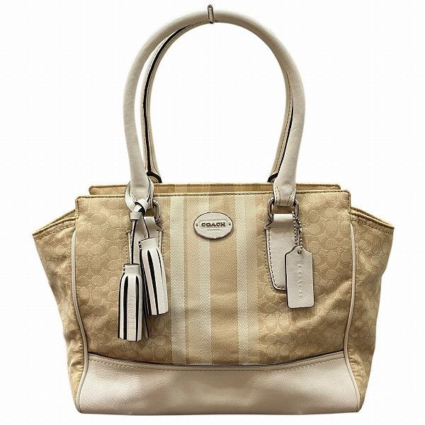 Coach Coach Signature Shoulder Bag Canvas Shoulder Bag 19915 in Brown, Women's