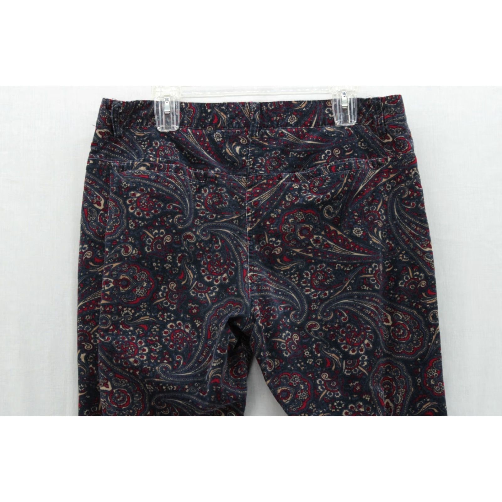 Tommy Hilfiger VINTAGE Tommy Hilfiger Corduroy Pants Womens 14 Navy Paisley Bootcut Trousers Y2K Size 36" / US 14 / IT 50 - 7 Thumbnail