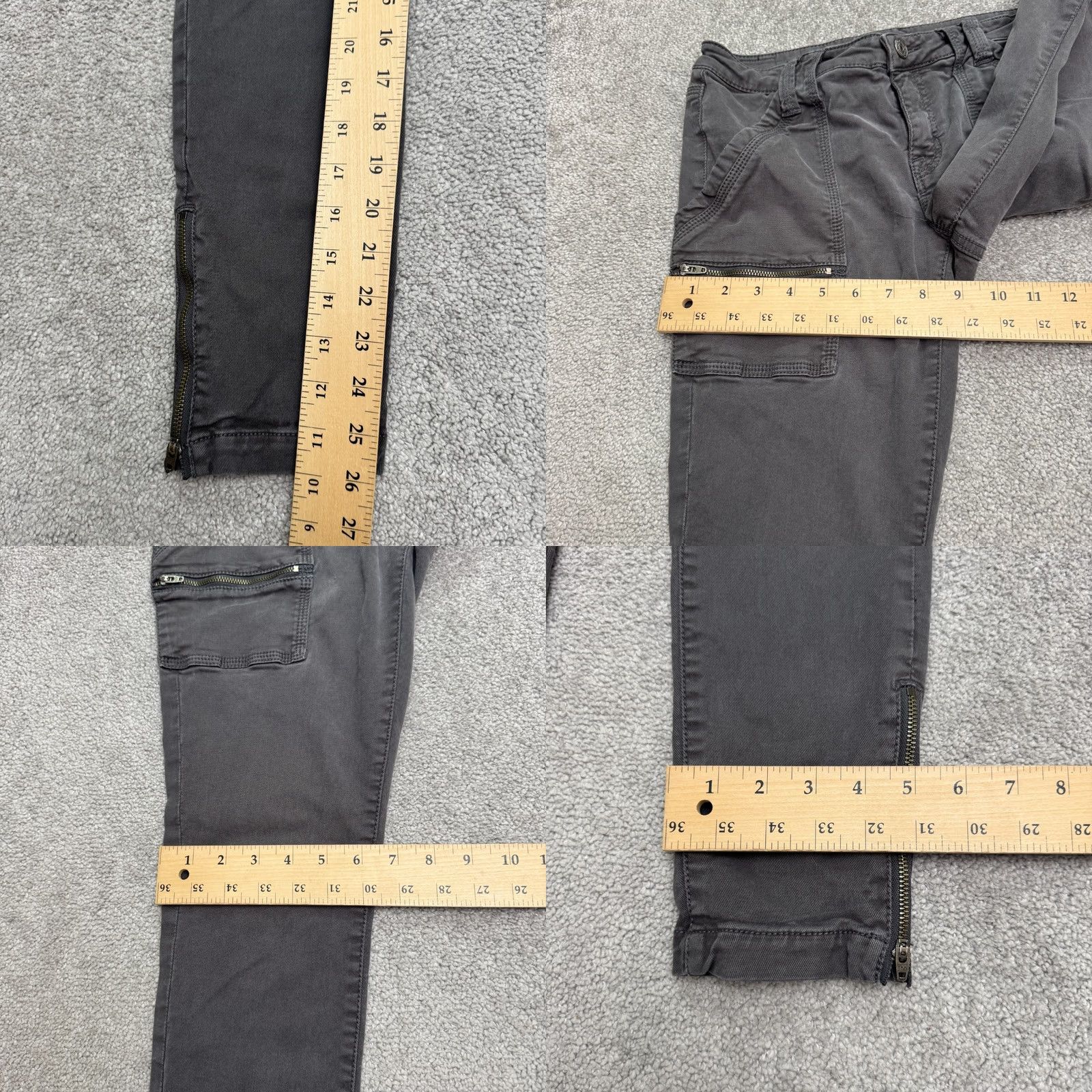 Joie JOIE Skinny Jeans Women 28 Dark Gray Mid Rise Stretch Cargo Ankle Zip Denim Size 28" / US 6 / IT 42 - 10 Thumbnail