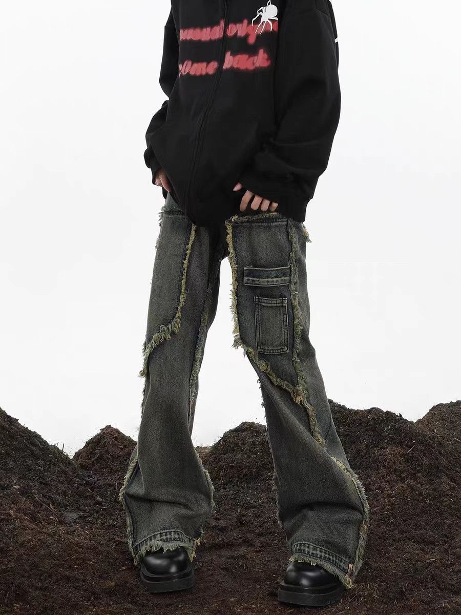 Vintage Vintage street wash baggy y2k micro flare jeans Size US 28 / EU 44 - 1 Thumbnail