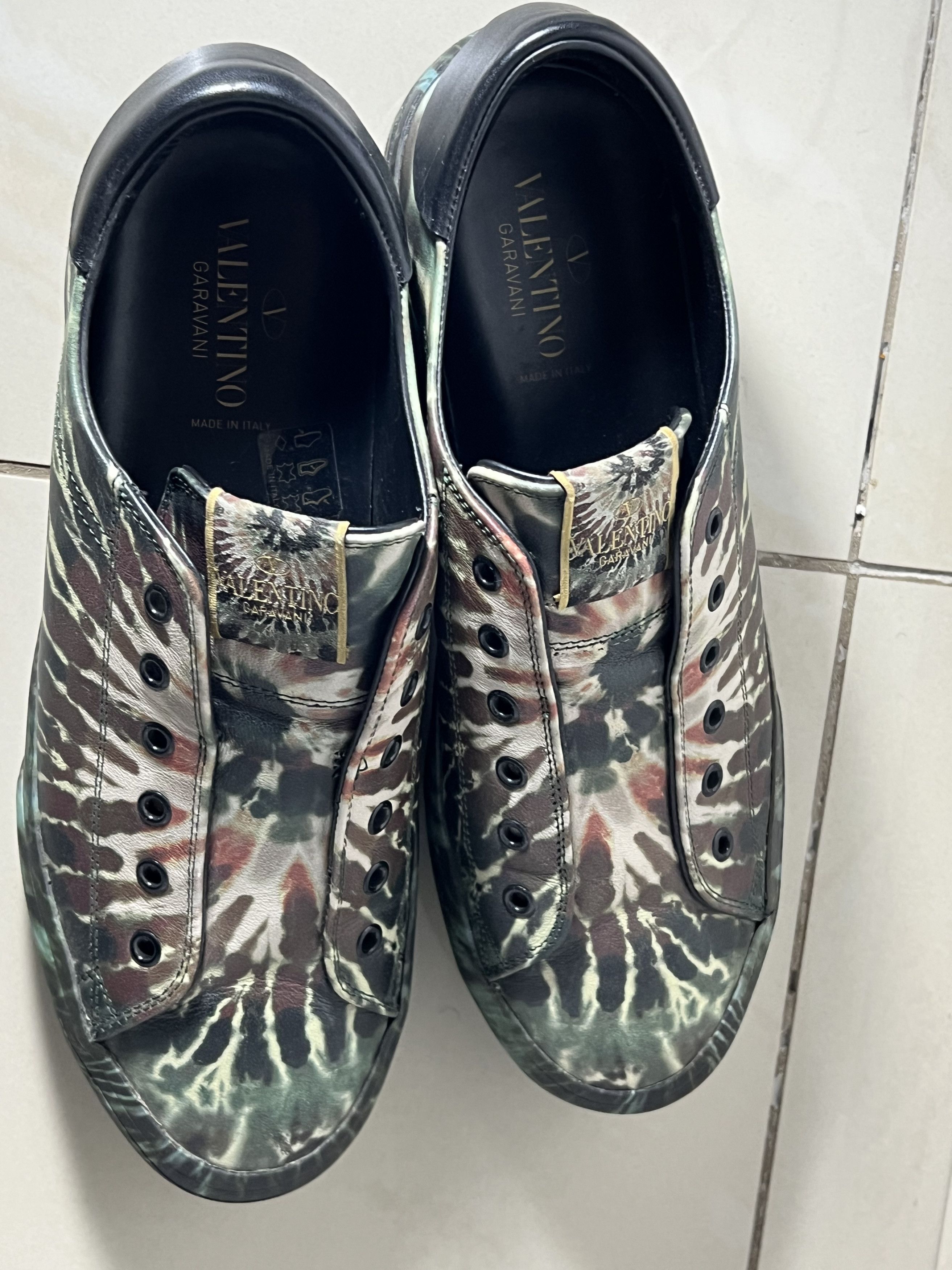 Valentino Valentino Garavani tie dye leather slip-on Size US 10.5 / EU 43-44 - 3 Thumbnail