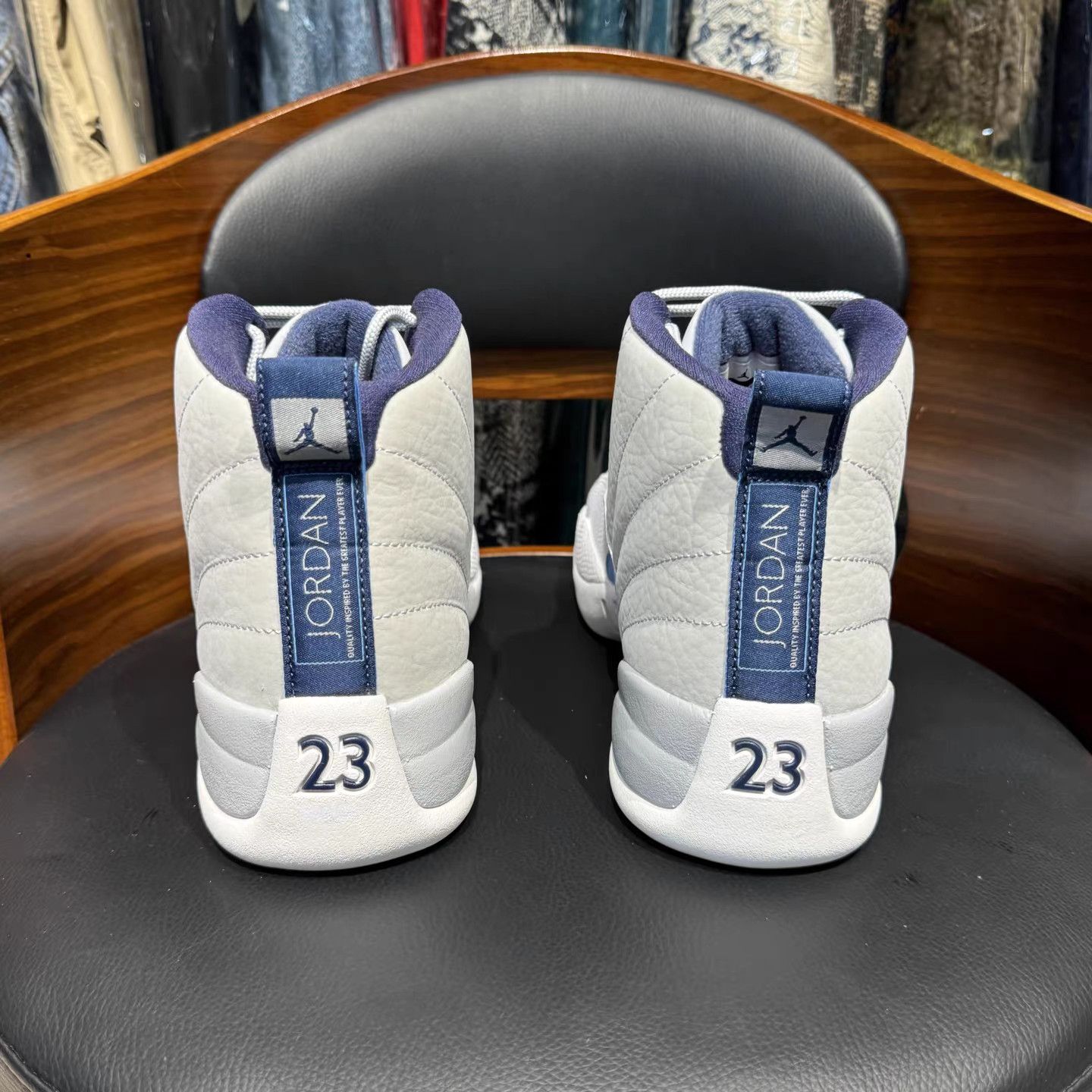 Jordan Brand Air Jordan 12 Wolf Grey White Blue Grey K15 Size US 10 / EU 43 - 3 Thumbnail