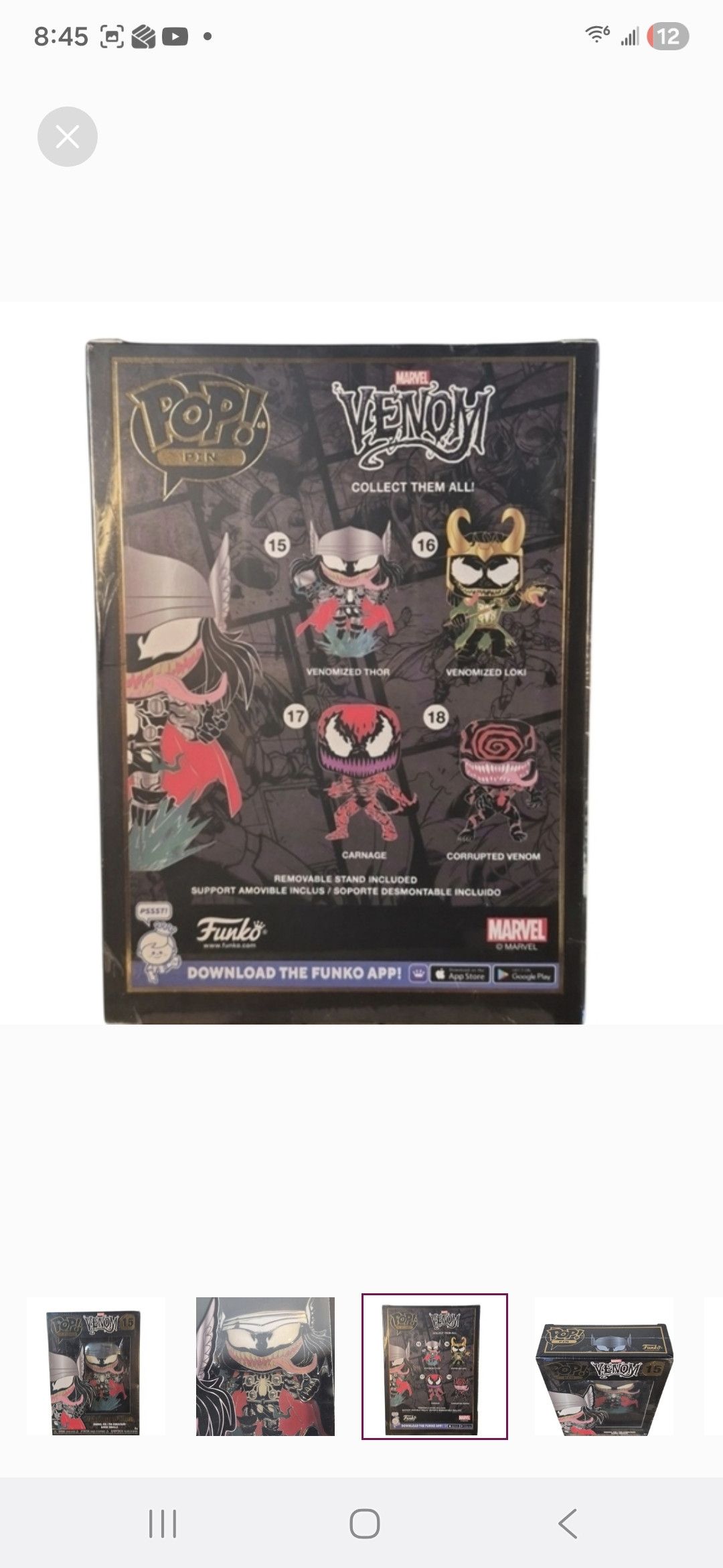 Other Funko × Marvel POP PIN VENOMIZED THOR Enamel Pin Size ONE SIZE - 3 Thumbnail